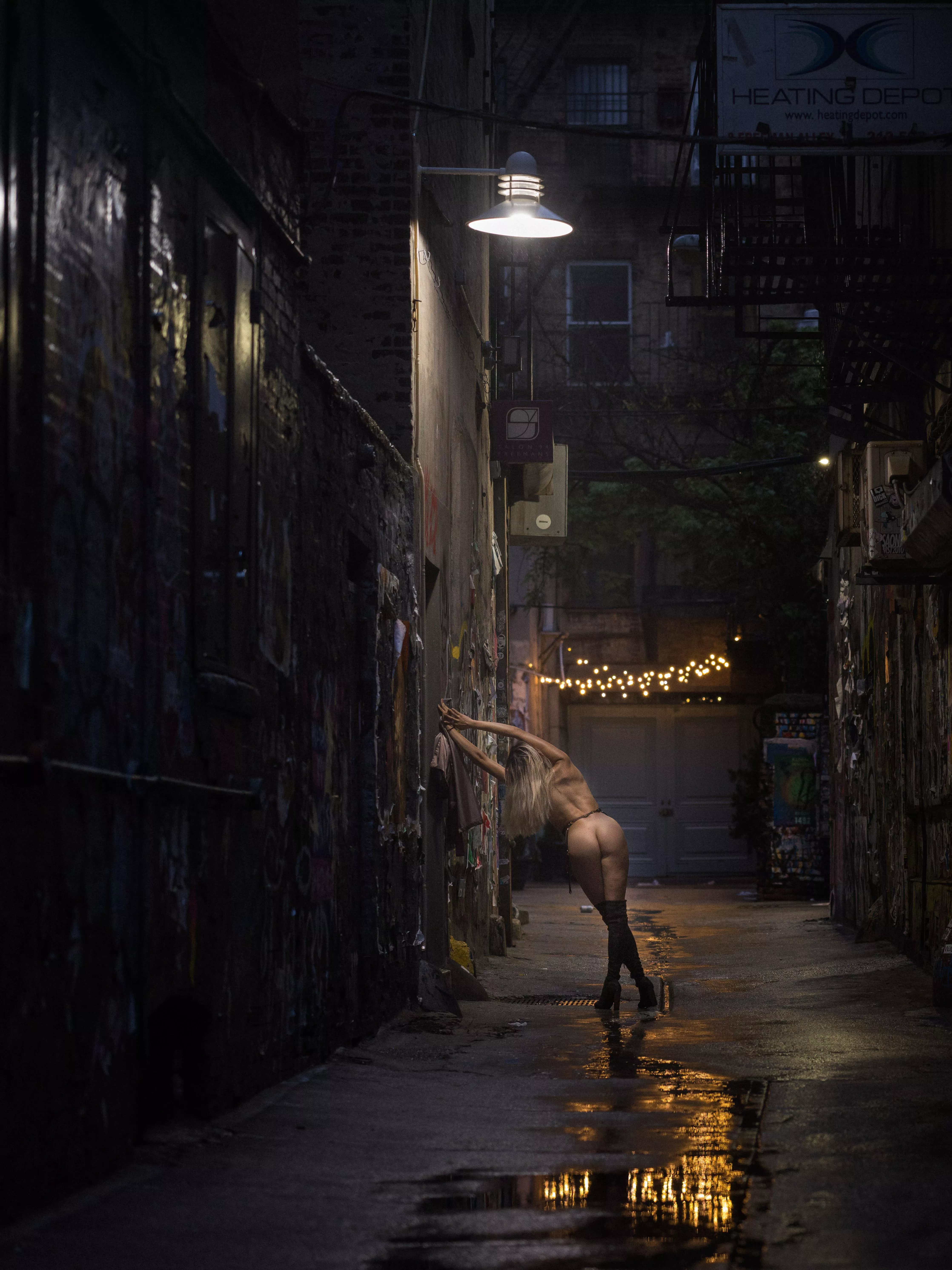 Empty NYC Alley, Late Night