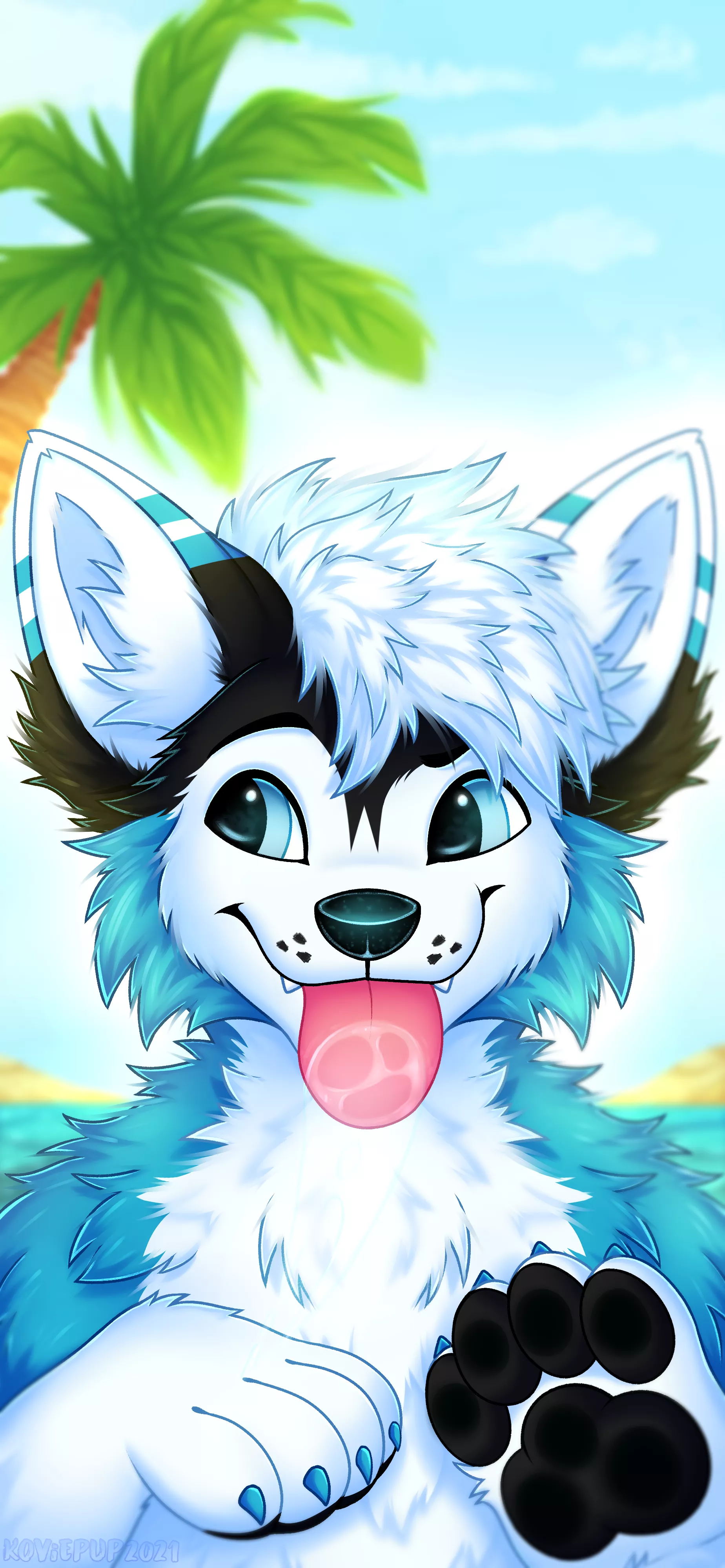 Enjoyin' the sunshine 🏖️ (Art by me, KoviePup)