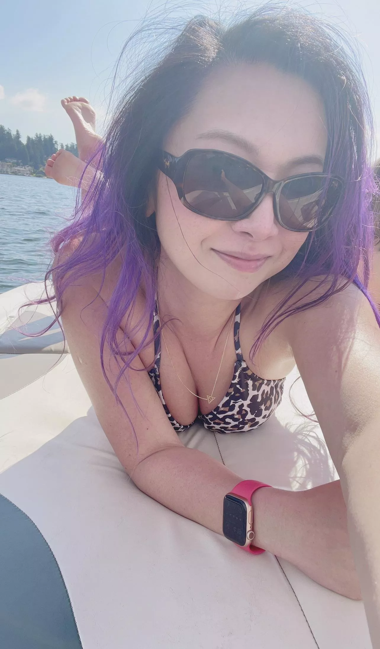 Enjoying my crazy hair on the water. Wanna join?