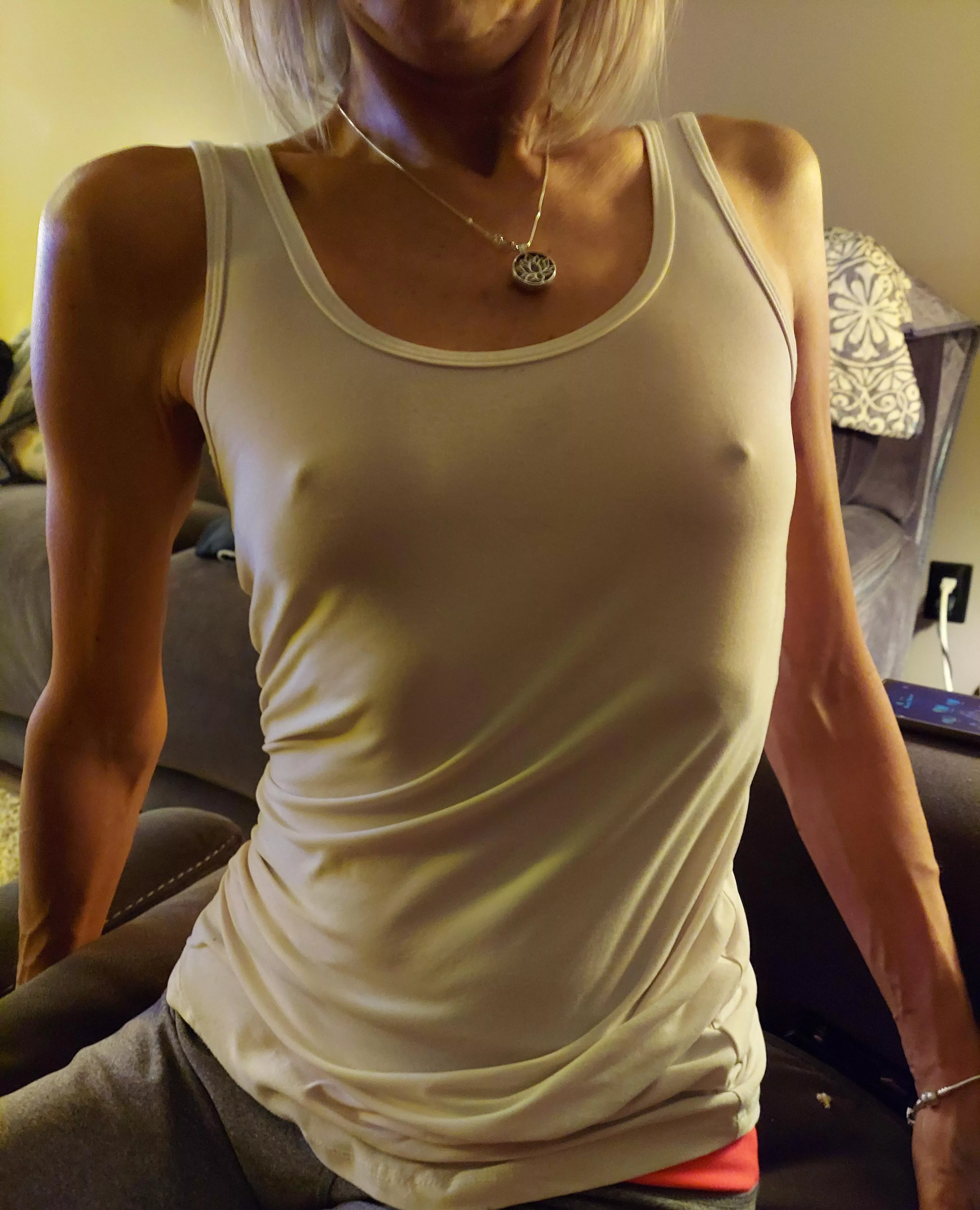 F(52) 5'7 110lbs Love my wife's white tank top!!