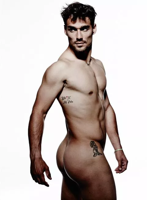 Fabio Fognini, Italian tennis player posing naked for Cosmopolitan magazine.