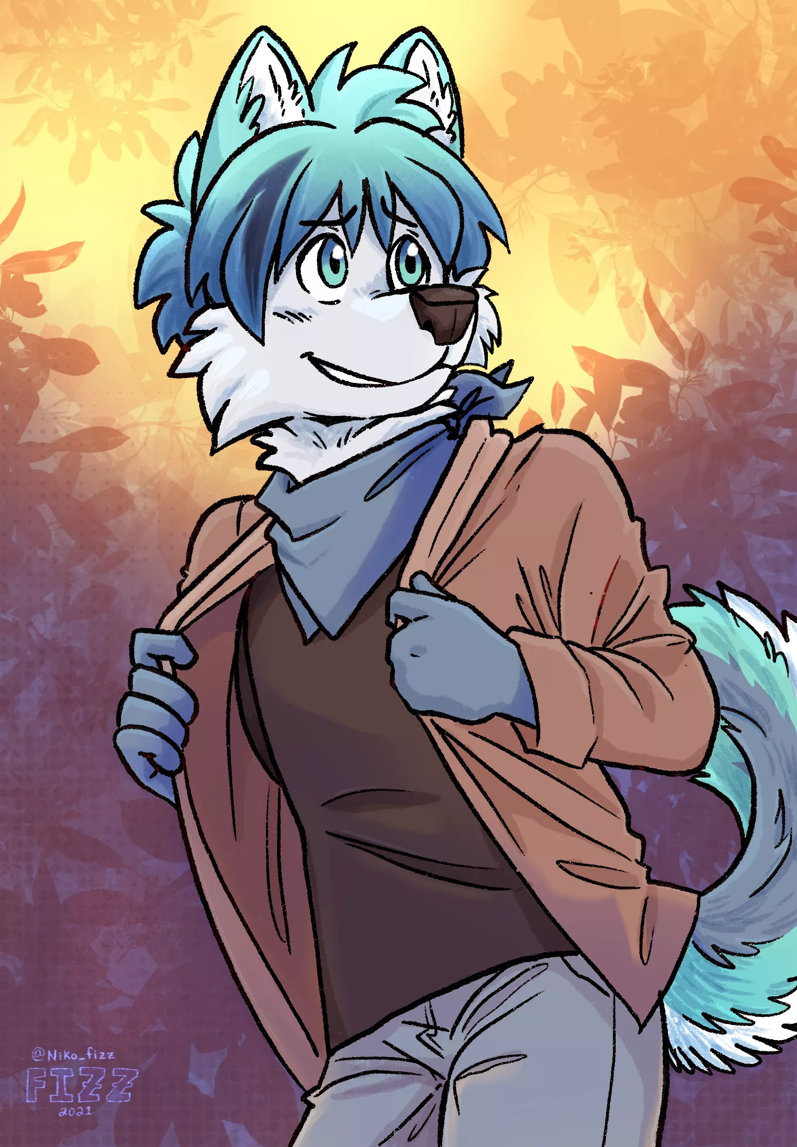 Fall is coming, so it's time for jackets again! Art by me, @Niko_fizz on twitter