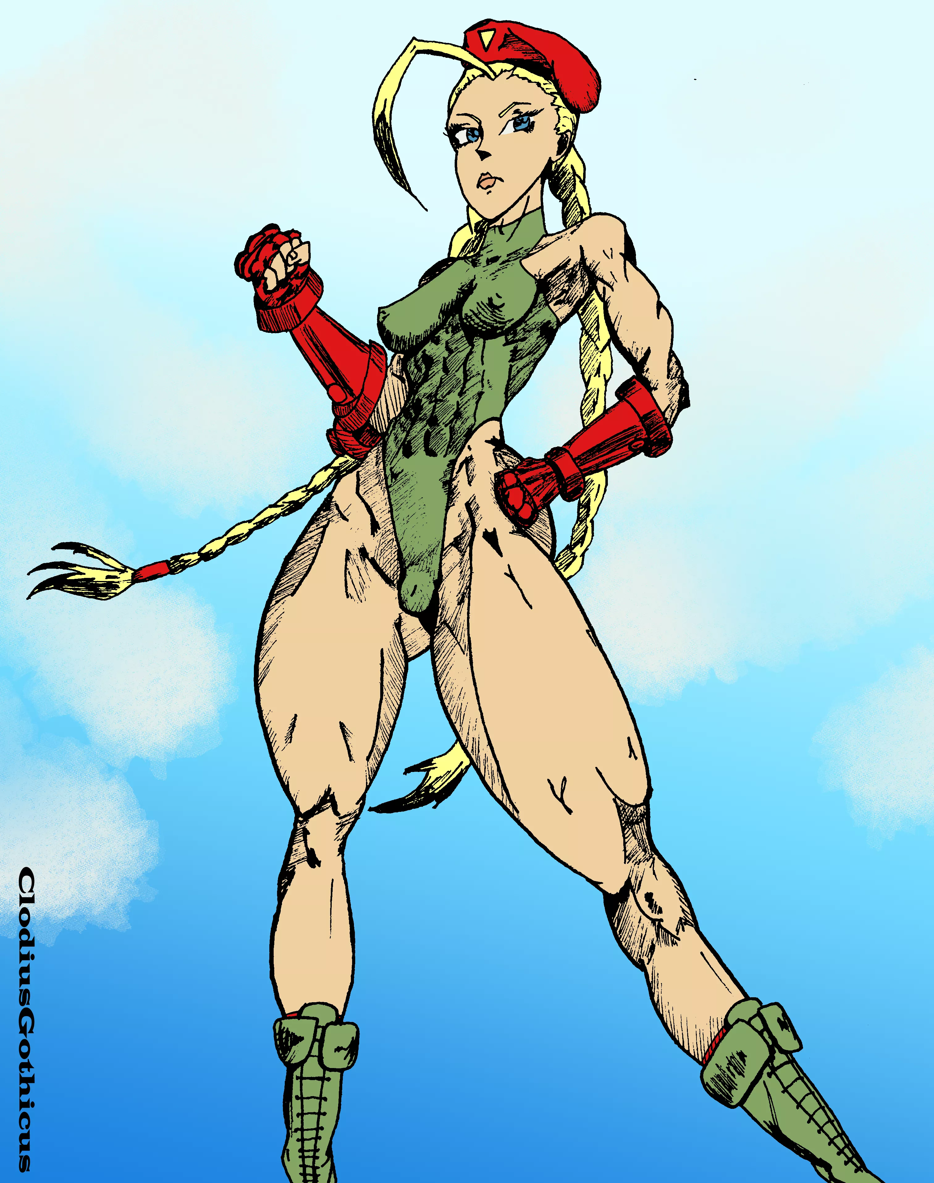 Fanart of Cammy White (Street Fighter) as a trans woman [OC][NSFW]