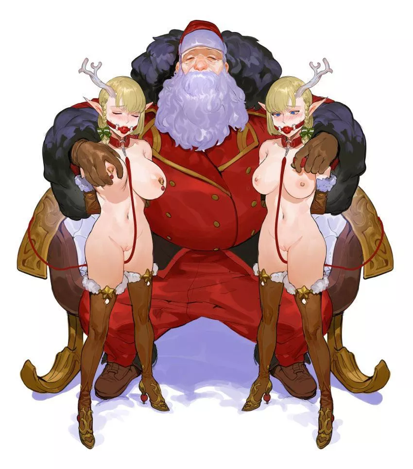 father christmas pet deers are hot