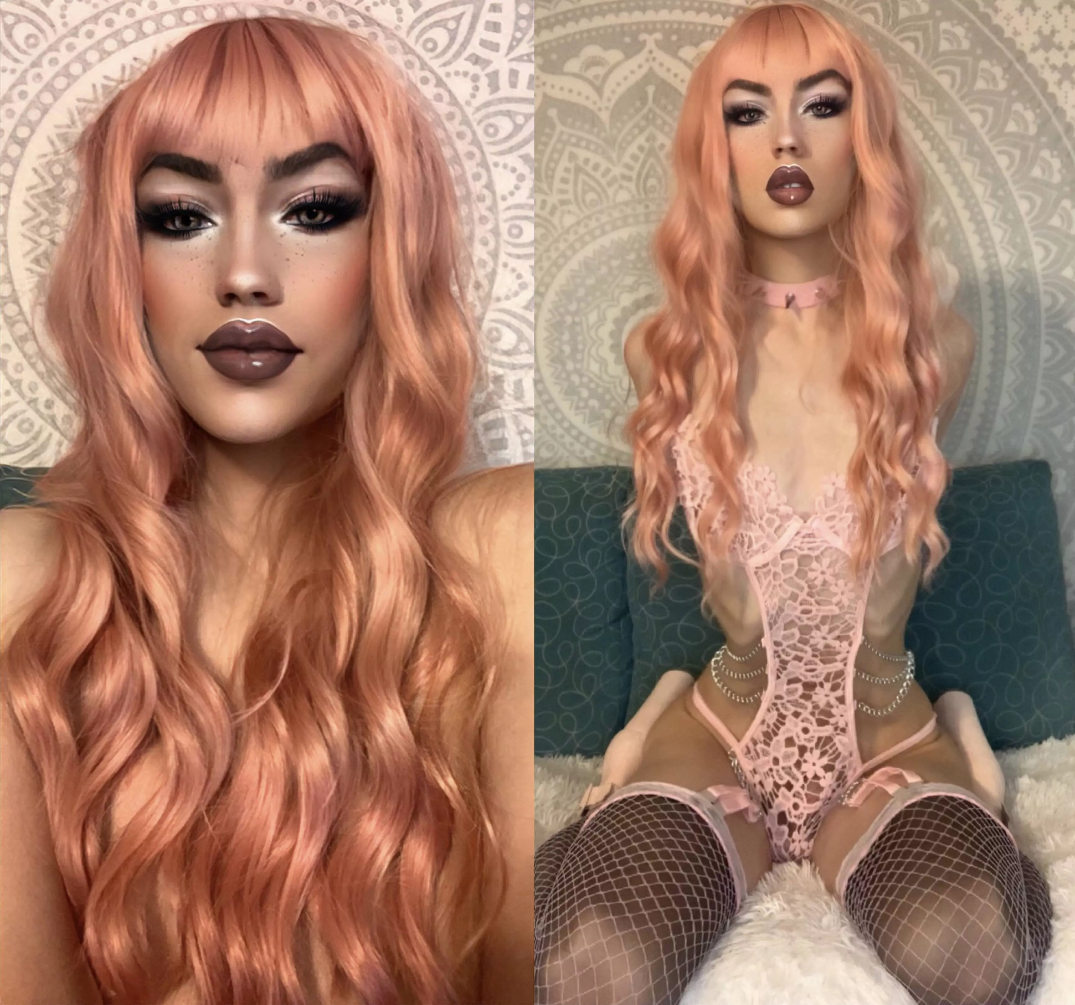 Feeling SOOO sexy in this pink 😊 can I be your fuckdoll today daddy? 🥵