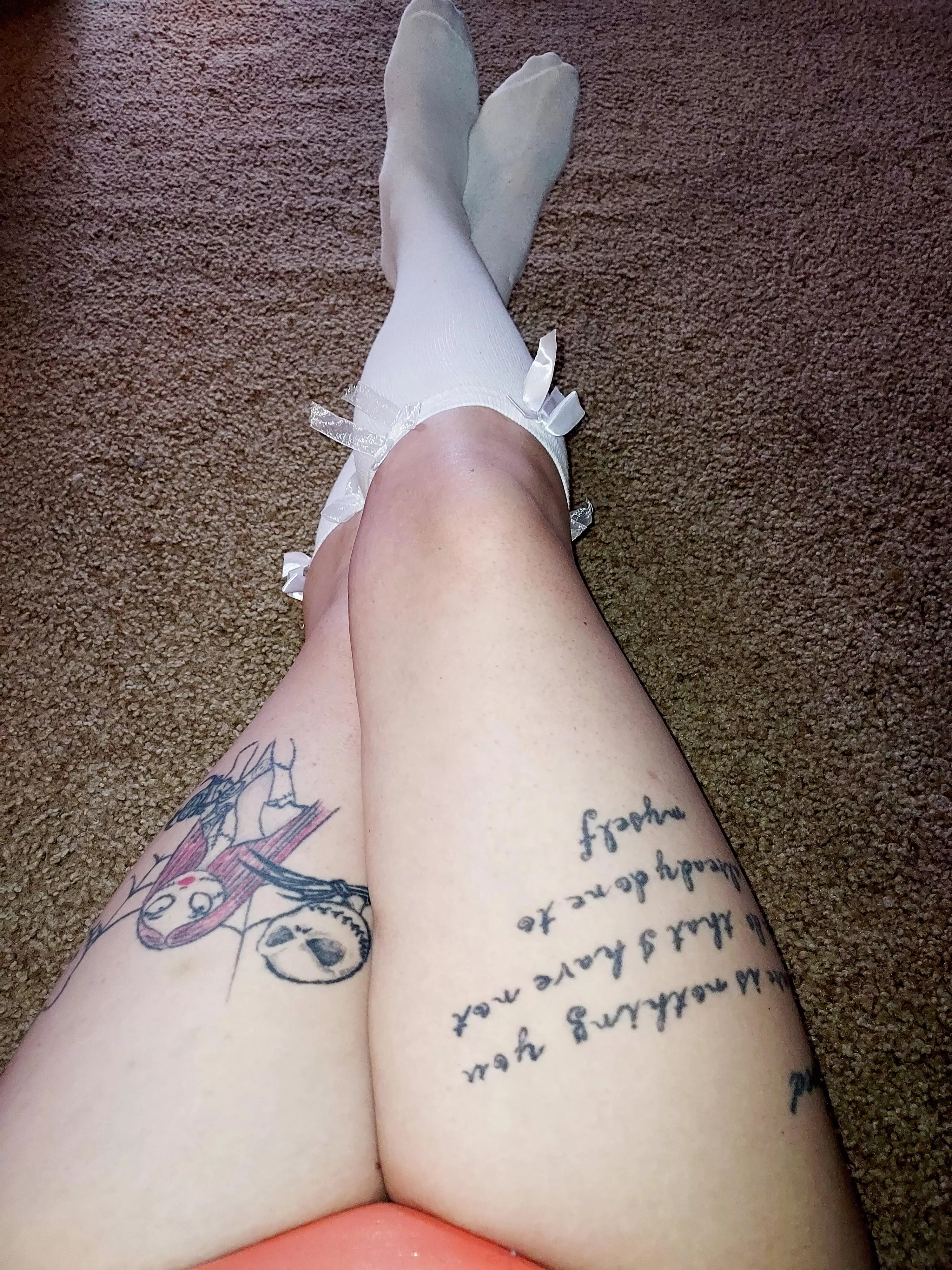 female with wholesome white knee socks...😈