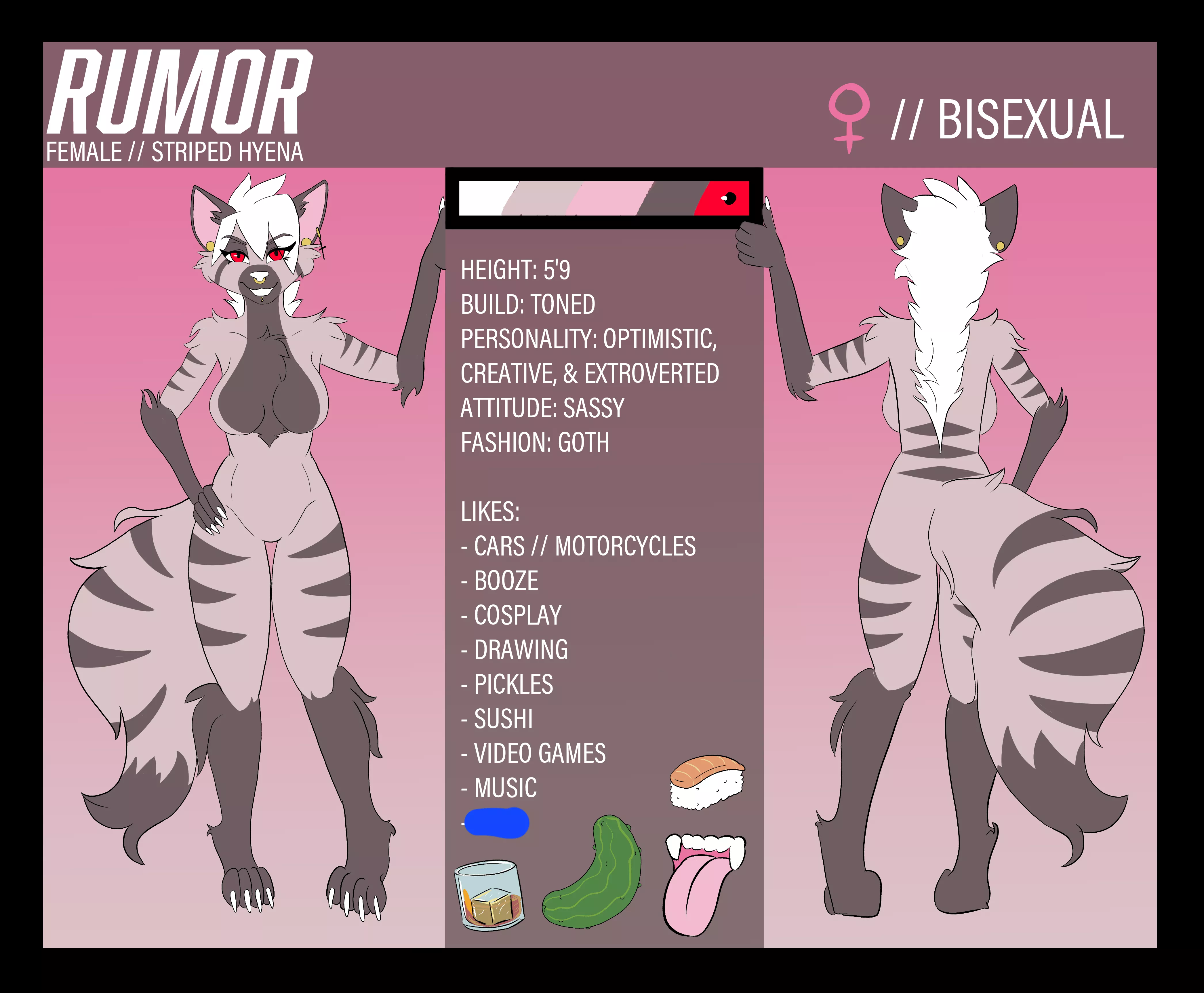 Finally did a proper ref sheet for Rumor! (Art by me. RemuRawr)