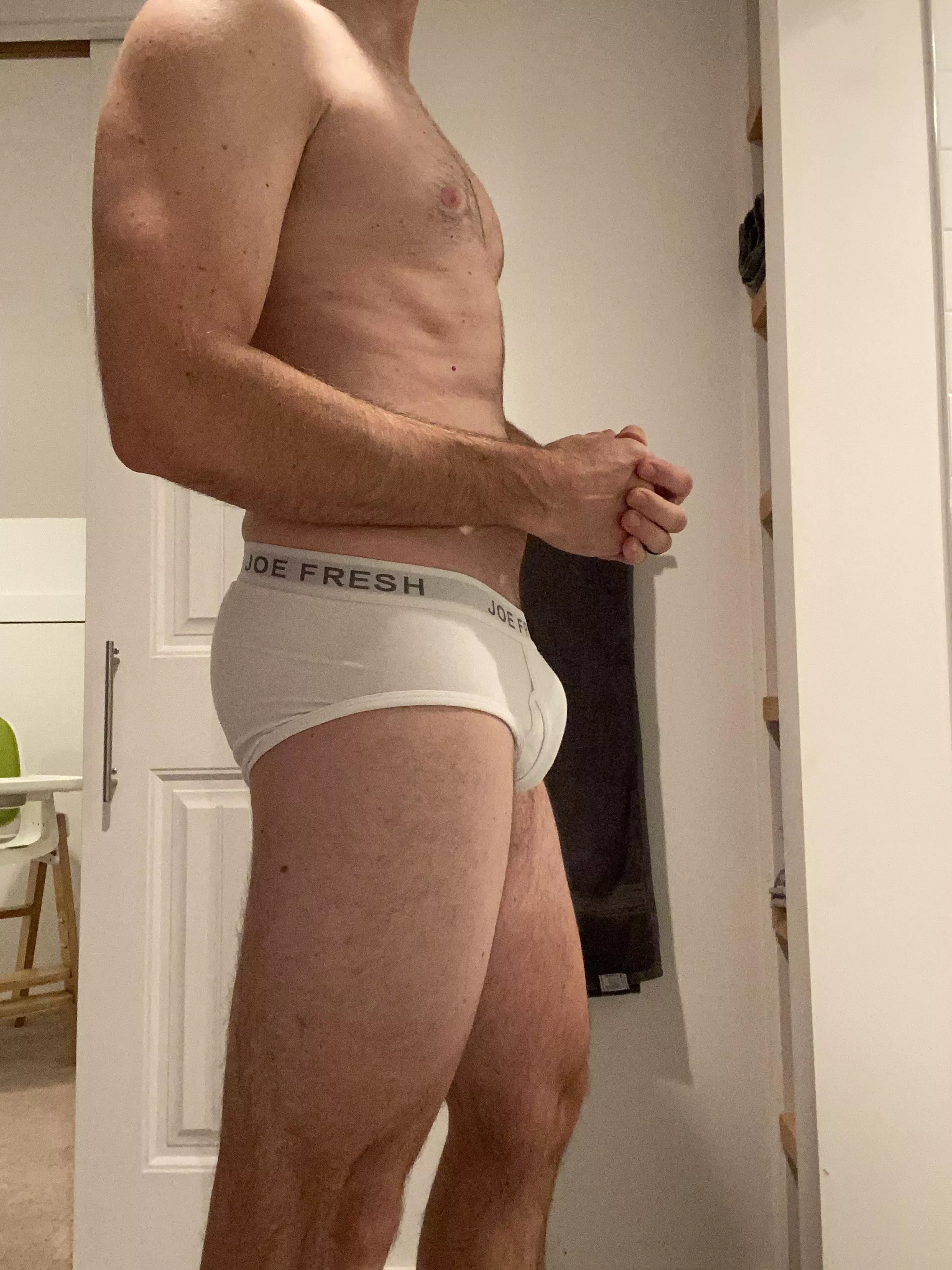 first pair of white briefs