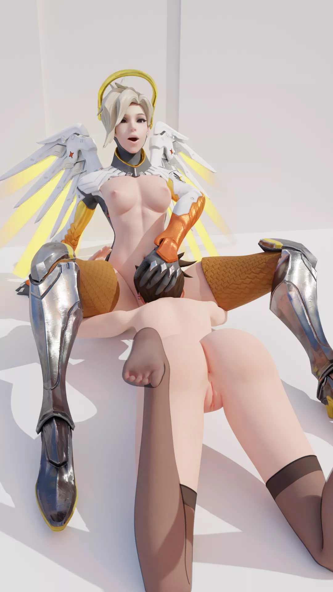 First Render, Let me know what you guys think (Mercy / Tracer) Models by @SwurstErotic & Dreamrider