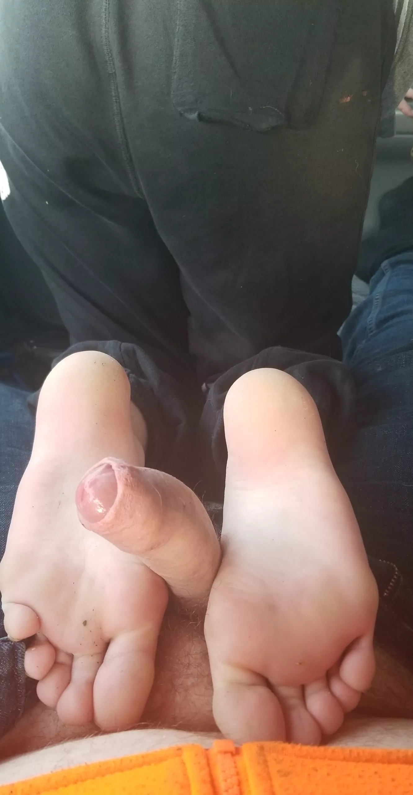 First time footjob