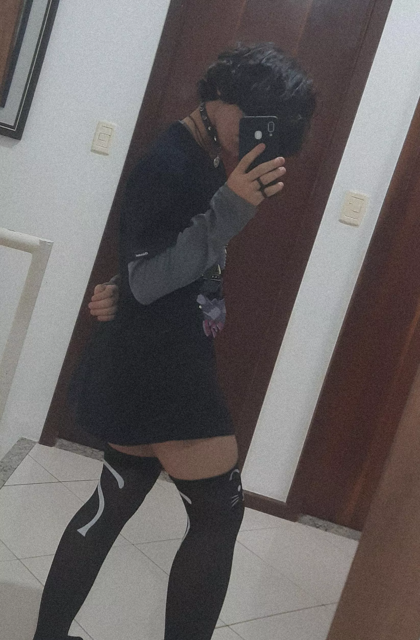 first time wearing thigh highs :3