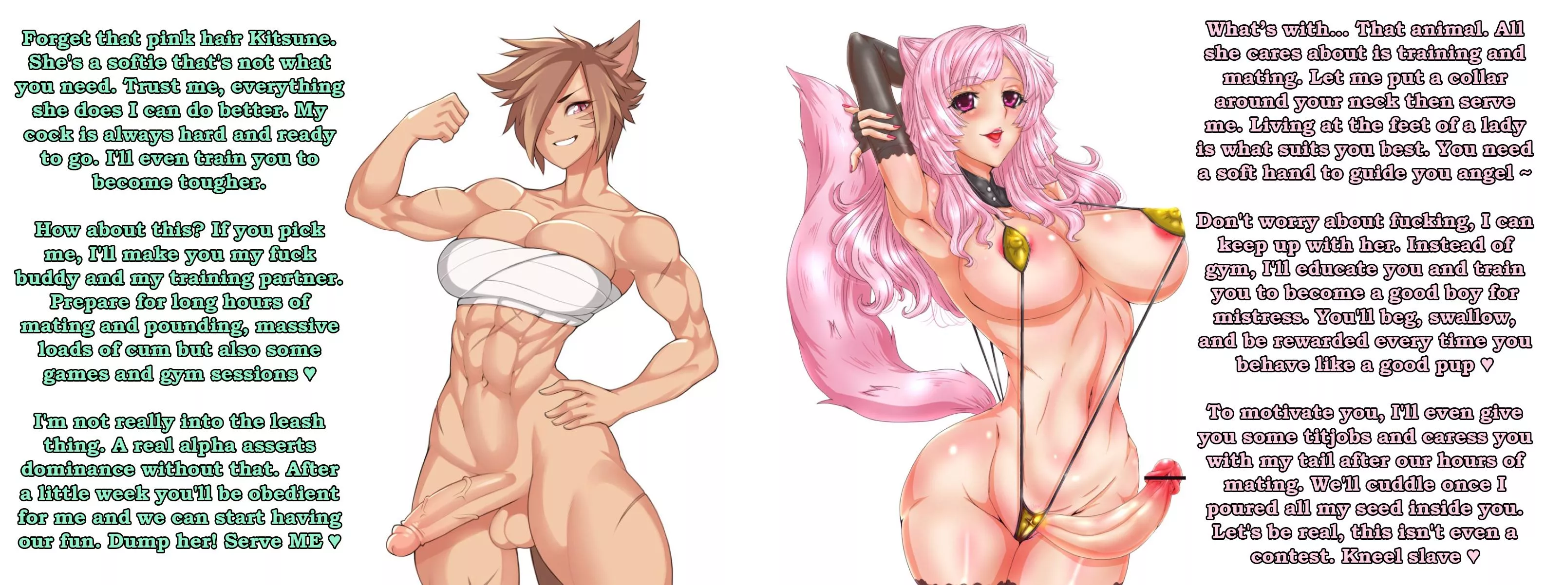 Fit Cat Futa and Lady Kitsune fight for you. Who will you serve? â™¡ [Vote in Comments â™¡]