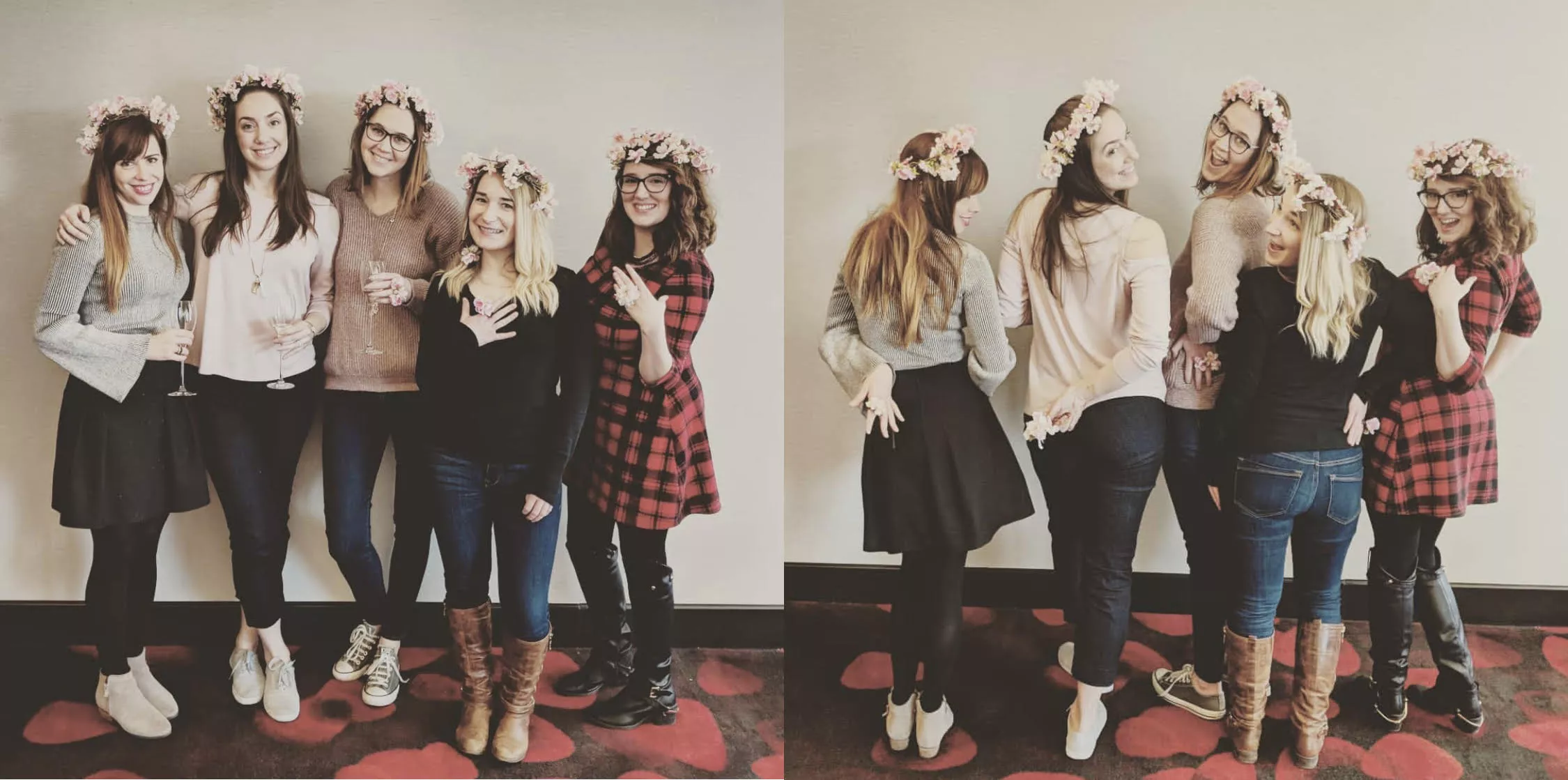 Flower crowns, front and back