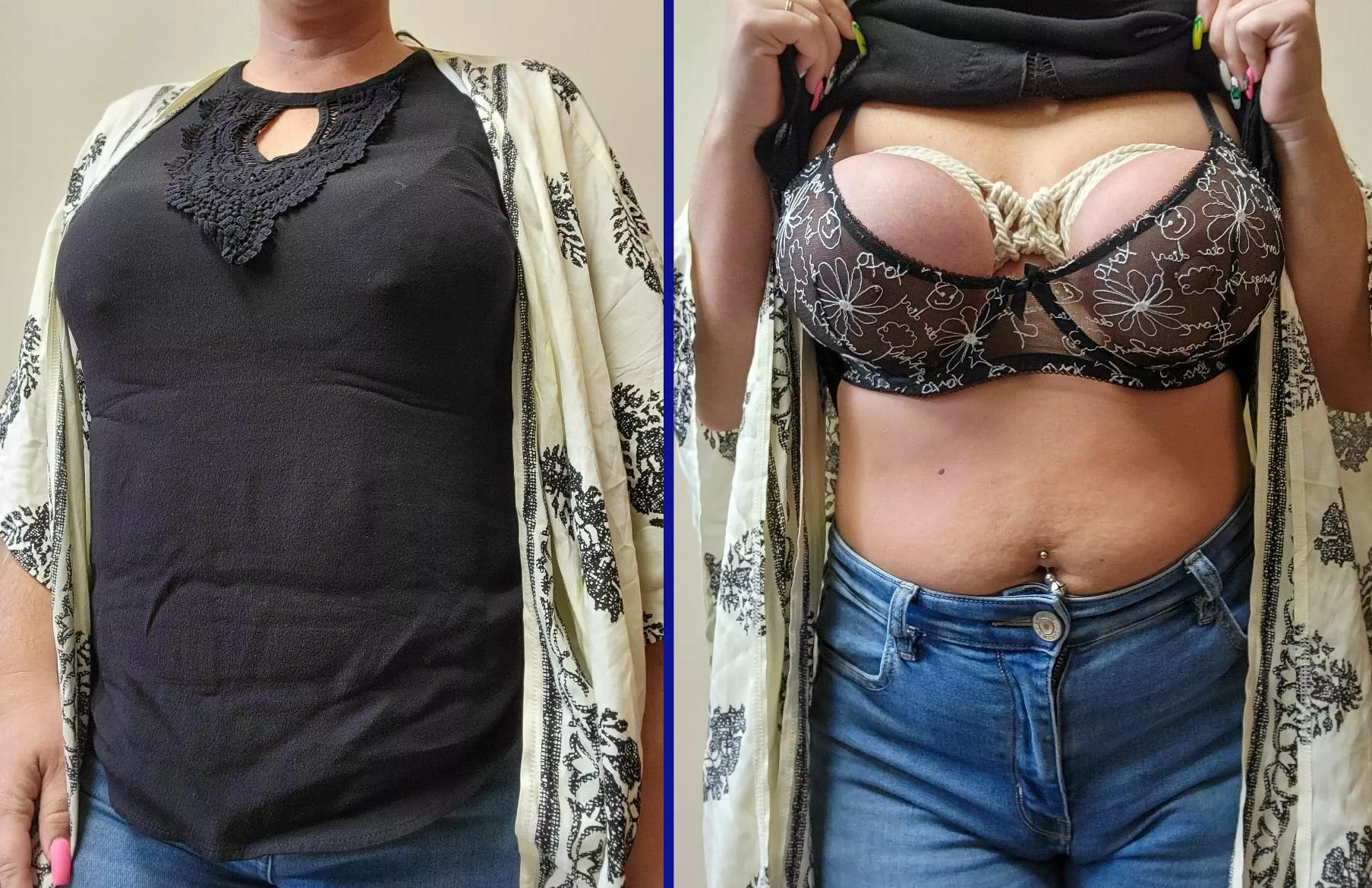 For those that requested, and because I love showing off 😉, here's what my coworkers see and what I'm actually wearing underneath.