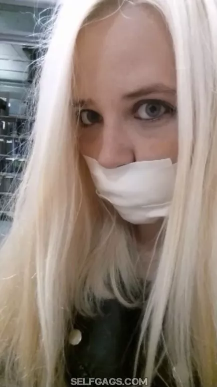 Gagged in public library