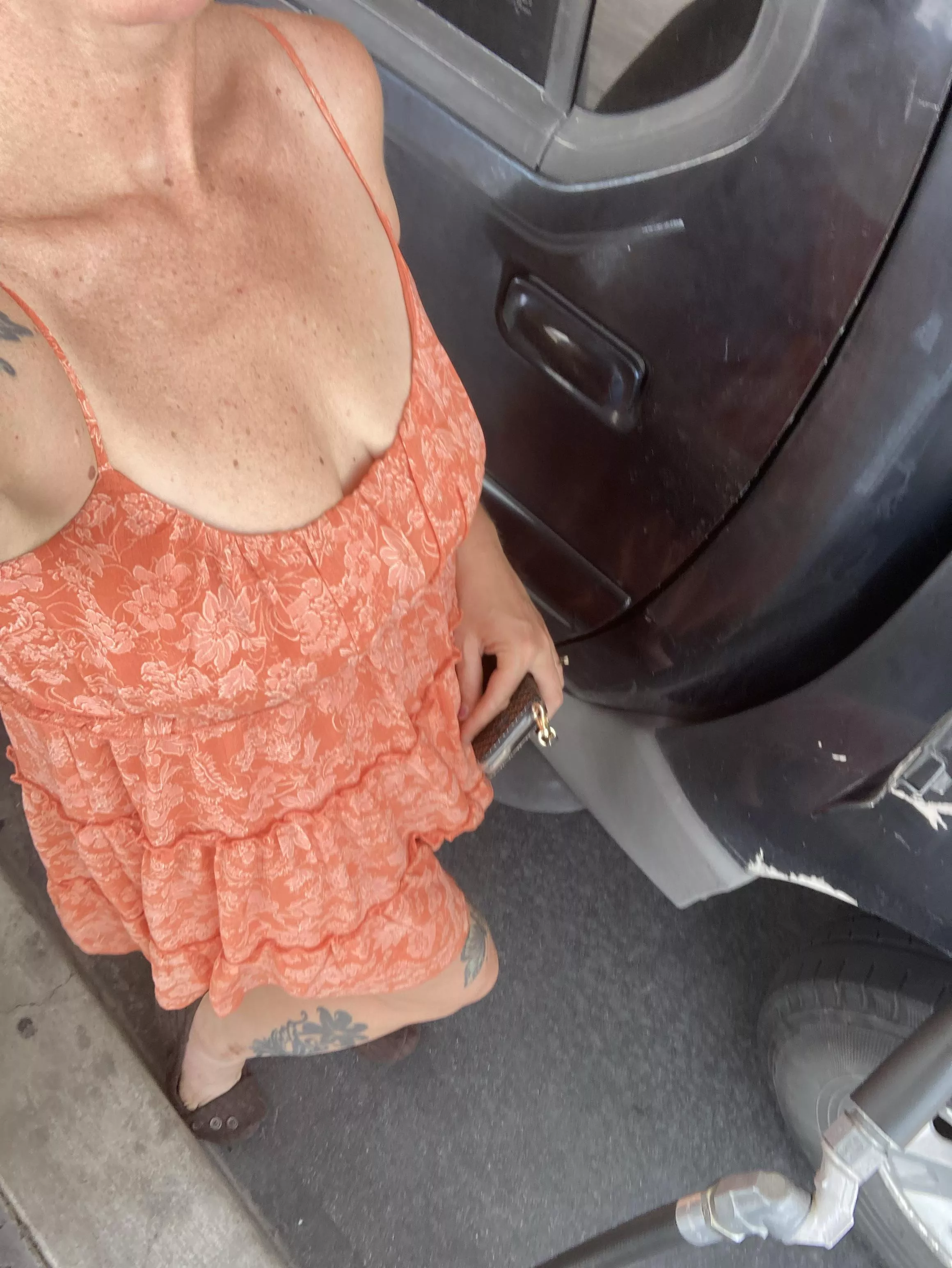 Getting some gas in my new sundress [f]