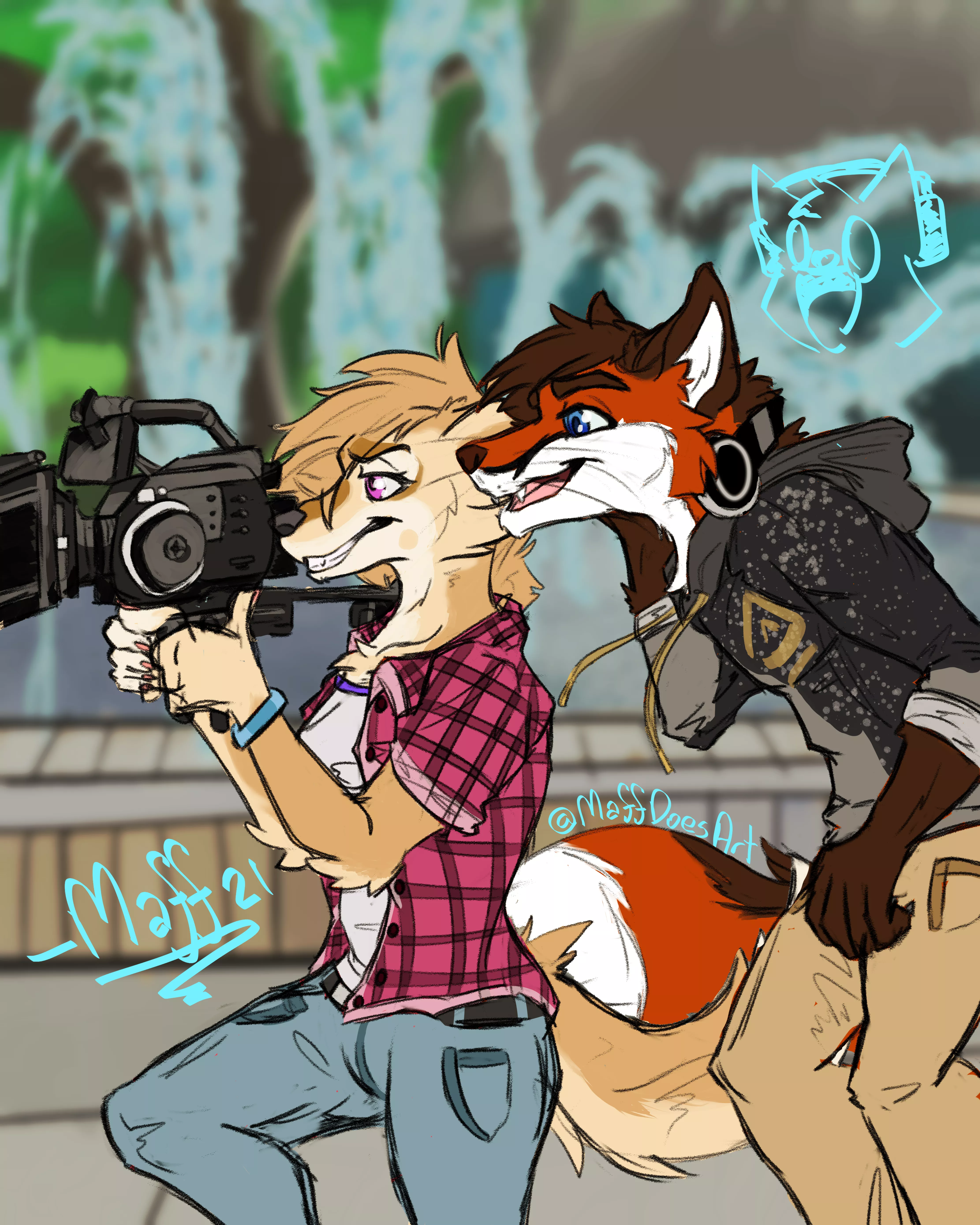 Gift art for Ash Coyote and her husband Chip Fox. Met them at Denfur and they were phenomenal to talk to! Art @MaffDoesArt