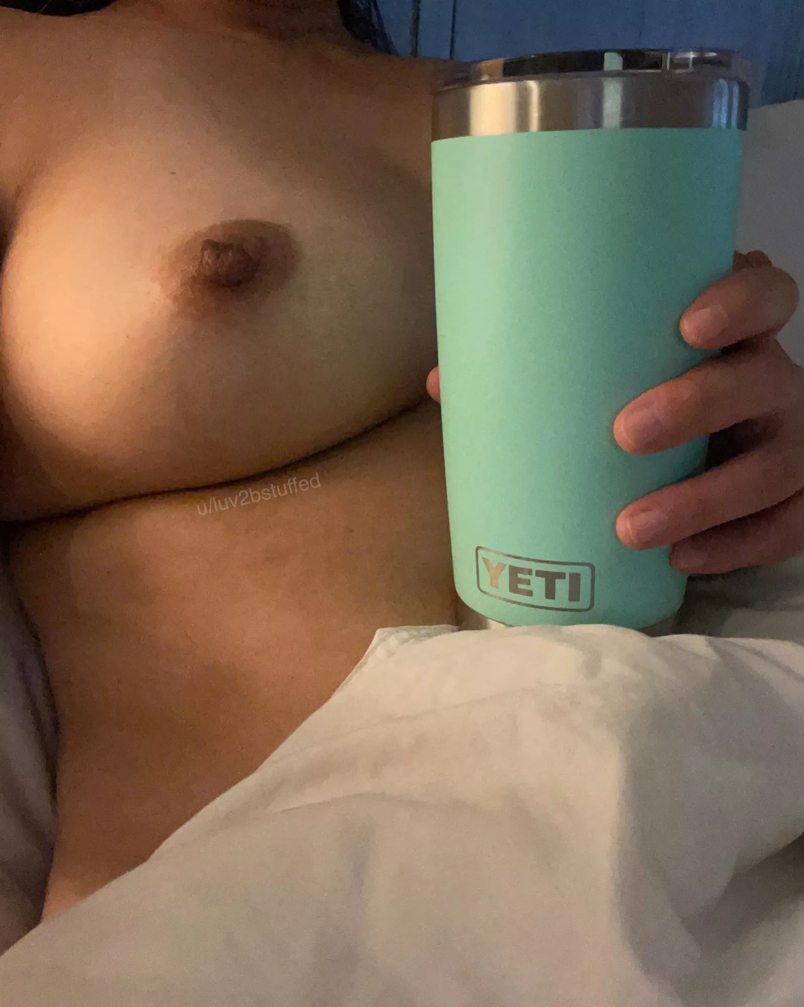 Gloomy morning means coffee in bed