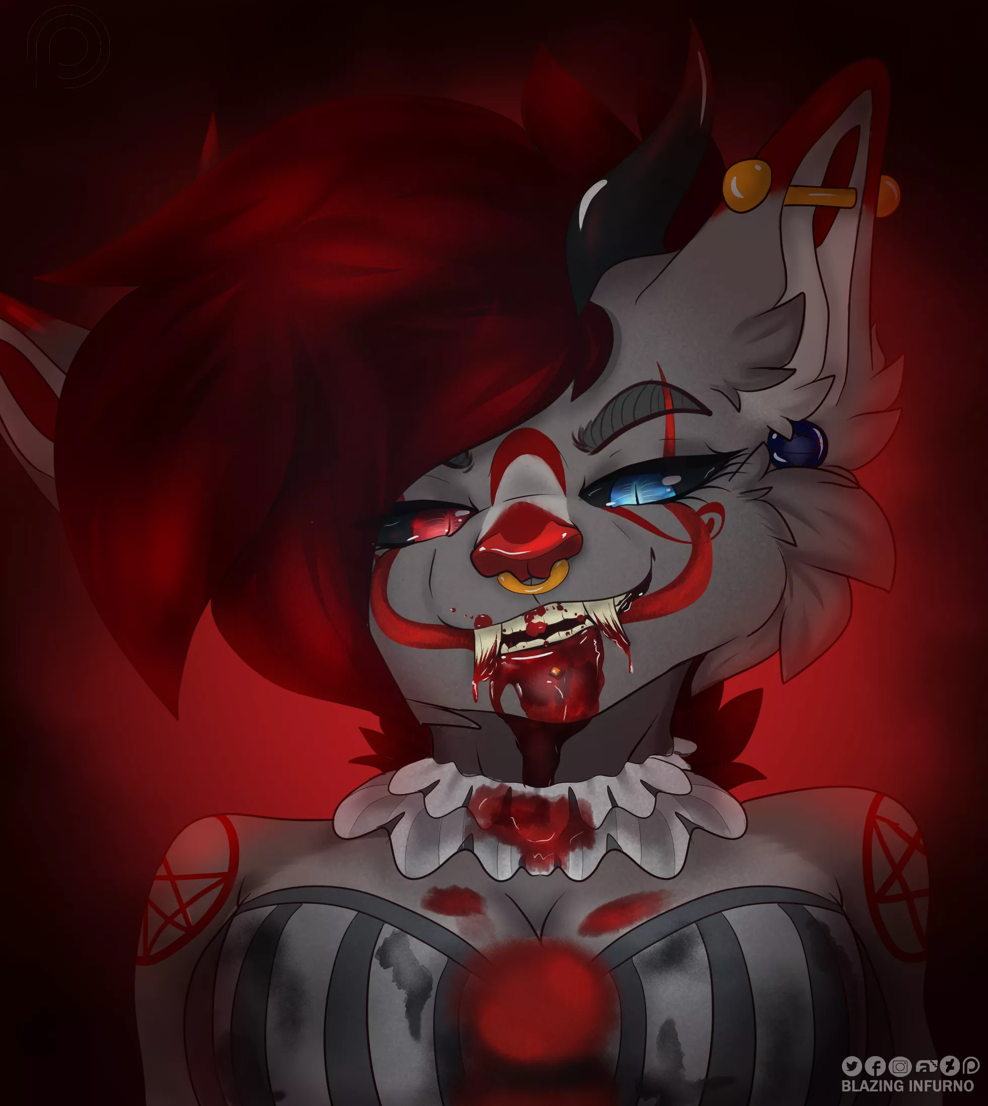 -Gore warning- Soon You'll float too! Drew my oc in a pennywise outfit to get into the holiday spirit <3 (Art C me | Twitter: Blazing_Infurno)