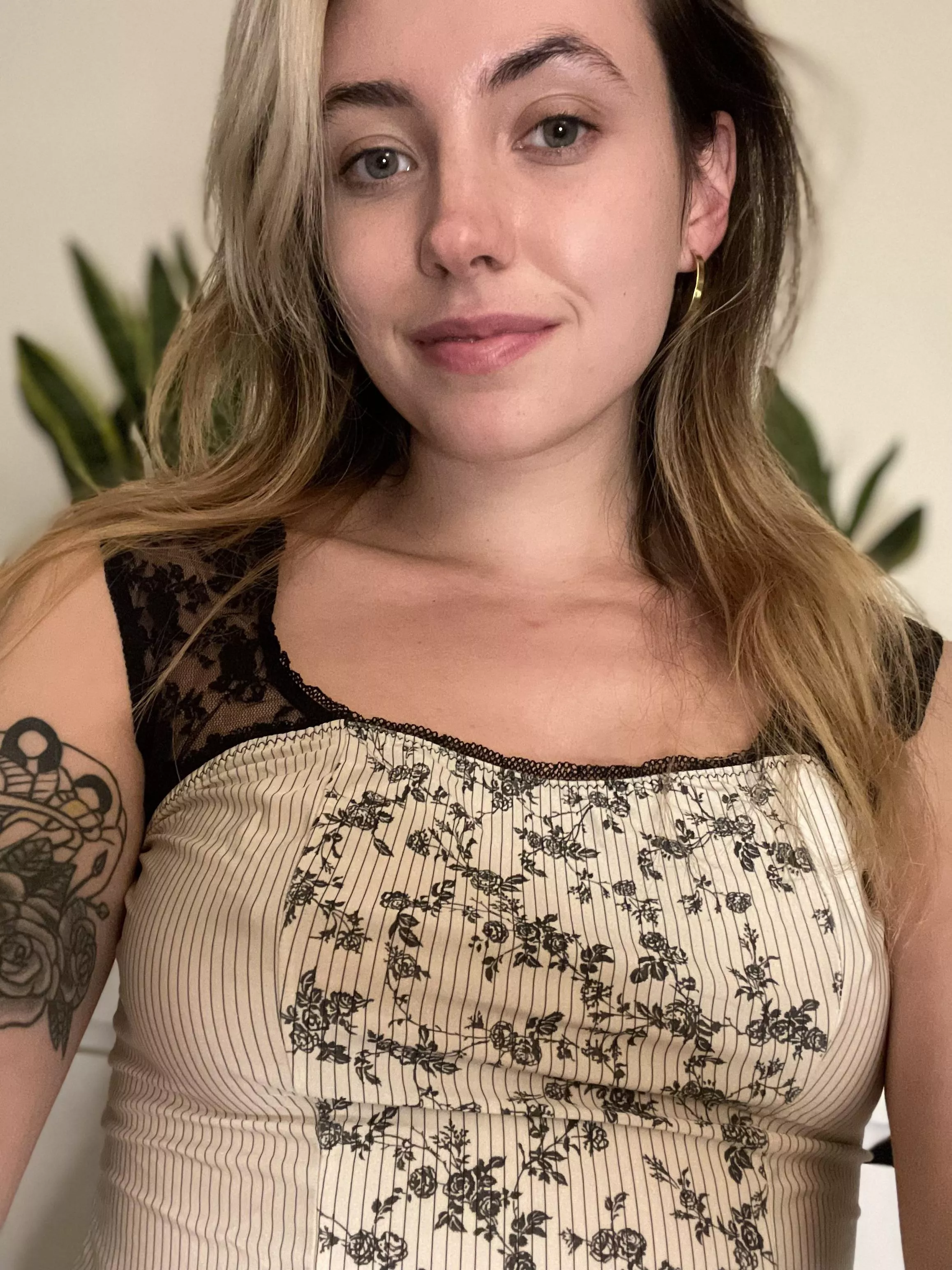 Got through Monday, celebrating with a braless selfie!