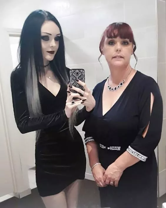 Goth girl and her mother