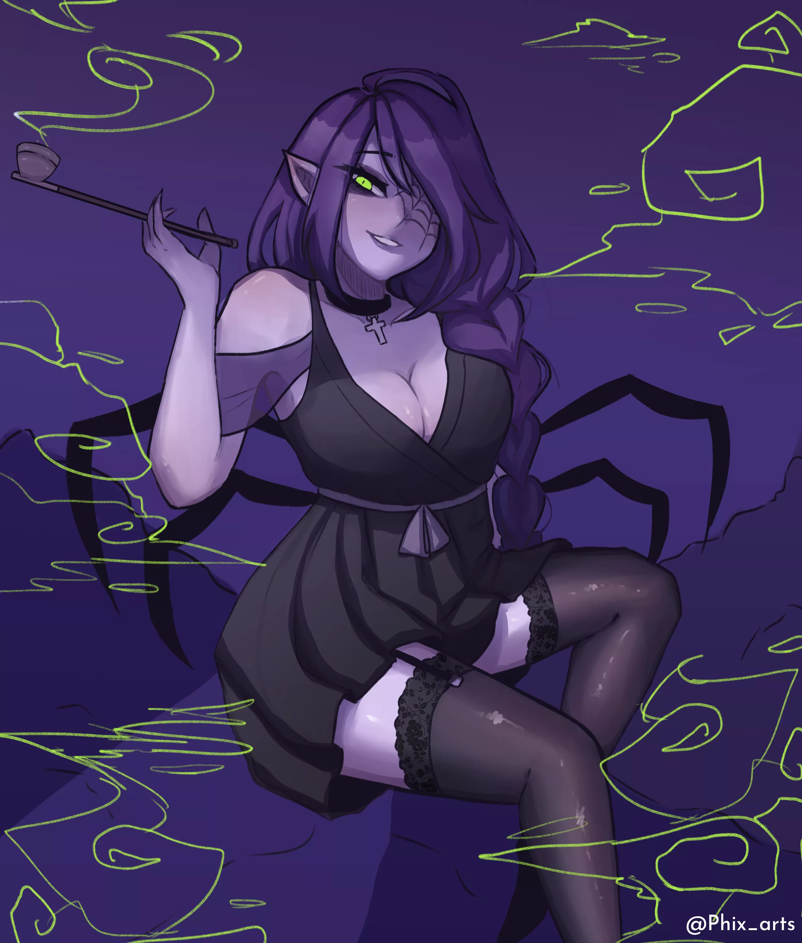 Goth spider mommy is checking you out