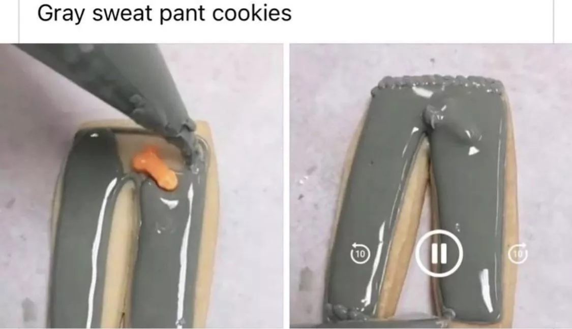 Grey sweatpants cookies