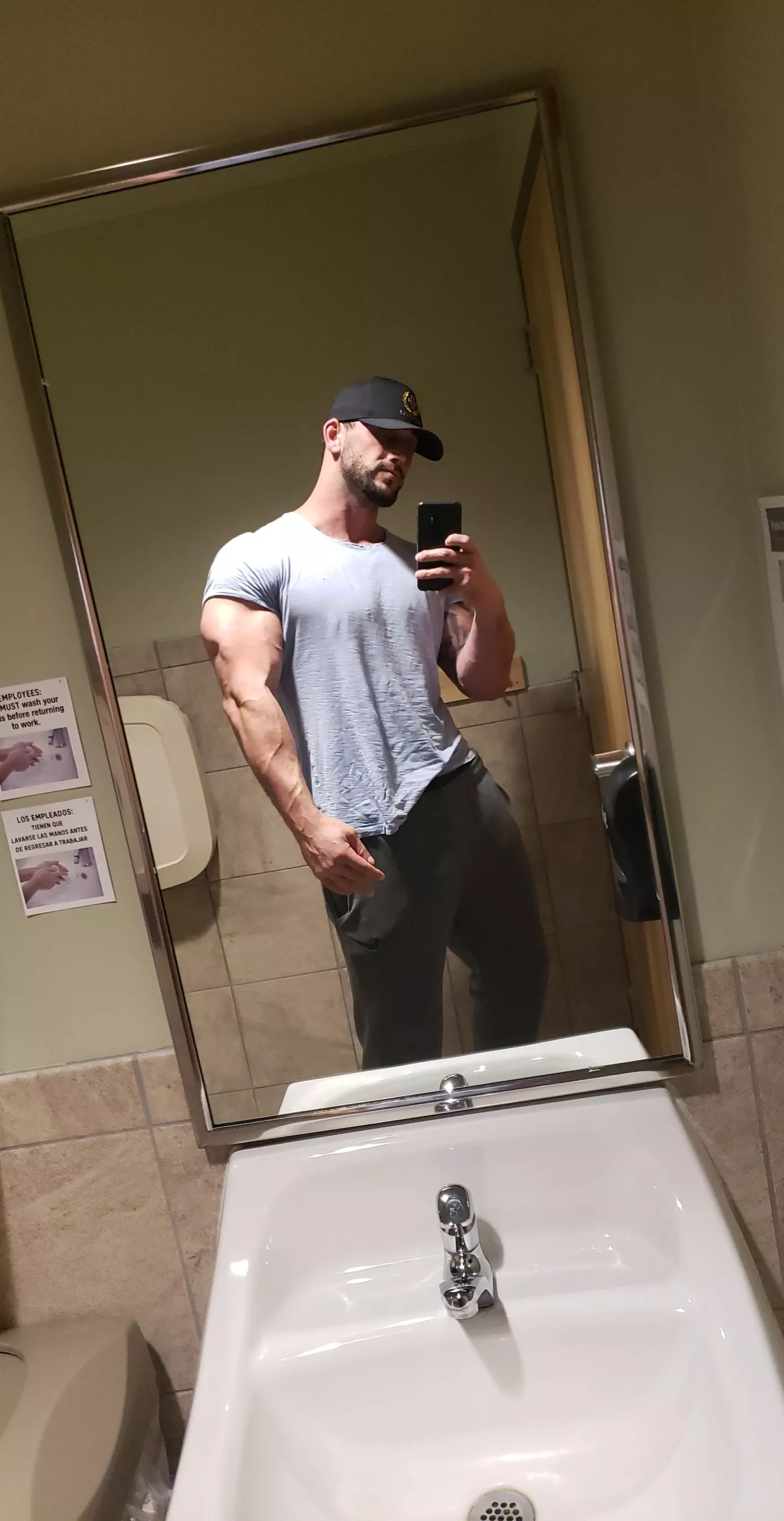 Grey sweats bulge