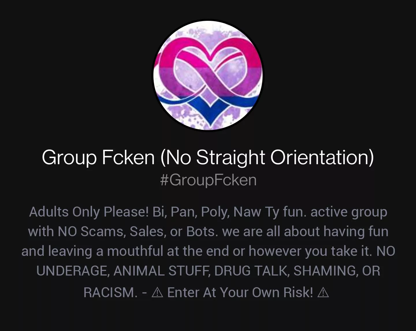 #GroupFcken - new fun KIK group to join. Brand New! there is verification so when you enter be prepared. also, if you know anyone else who would like to join.. inv them too! we want to have a wide variety of M, F, NB and others to join us. let's have fu