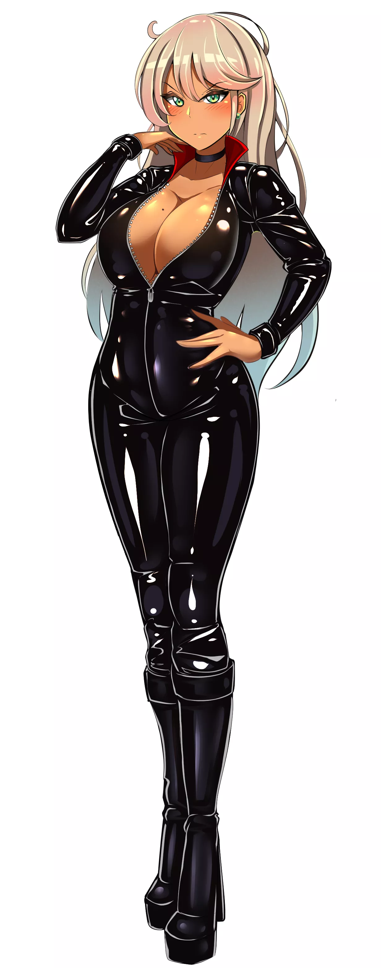 Gyaru in Black Latex