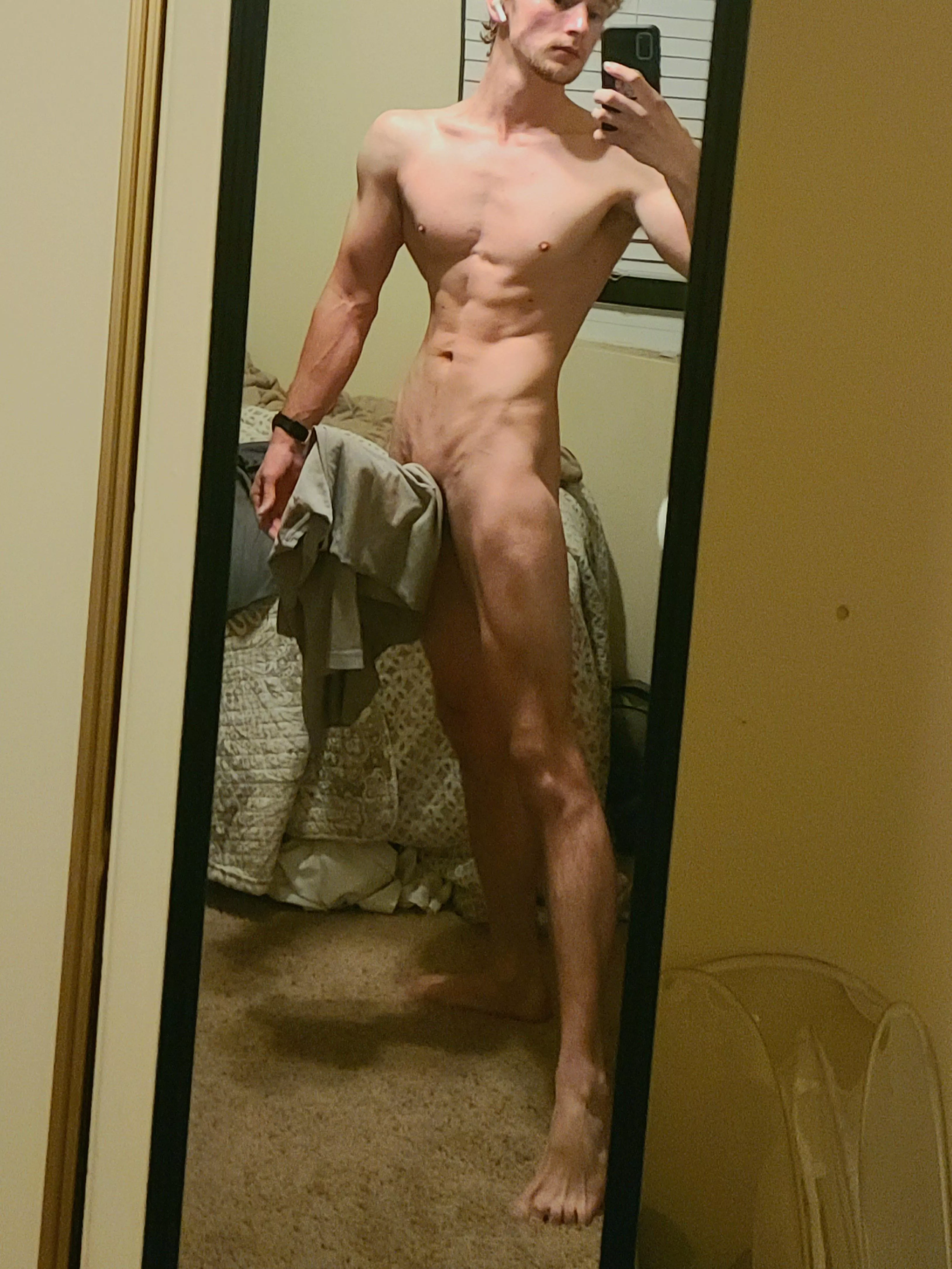 Had a request for a full body photo with only a shirt on. Hope this counts