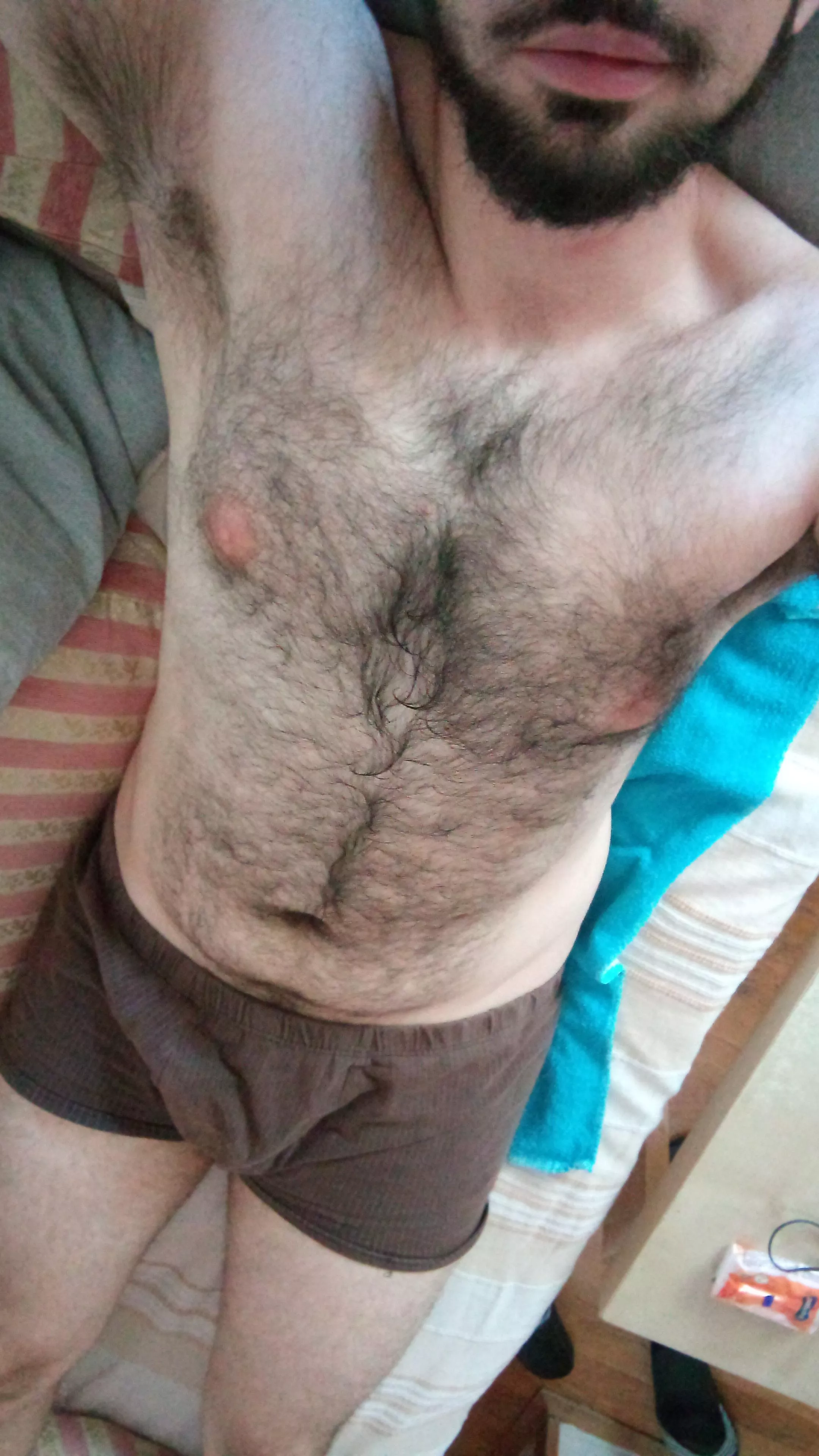 Hairy, horny and sweaty 😉 Anyone for some fun on Snapchat?