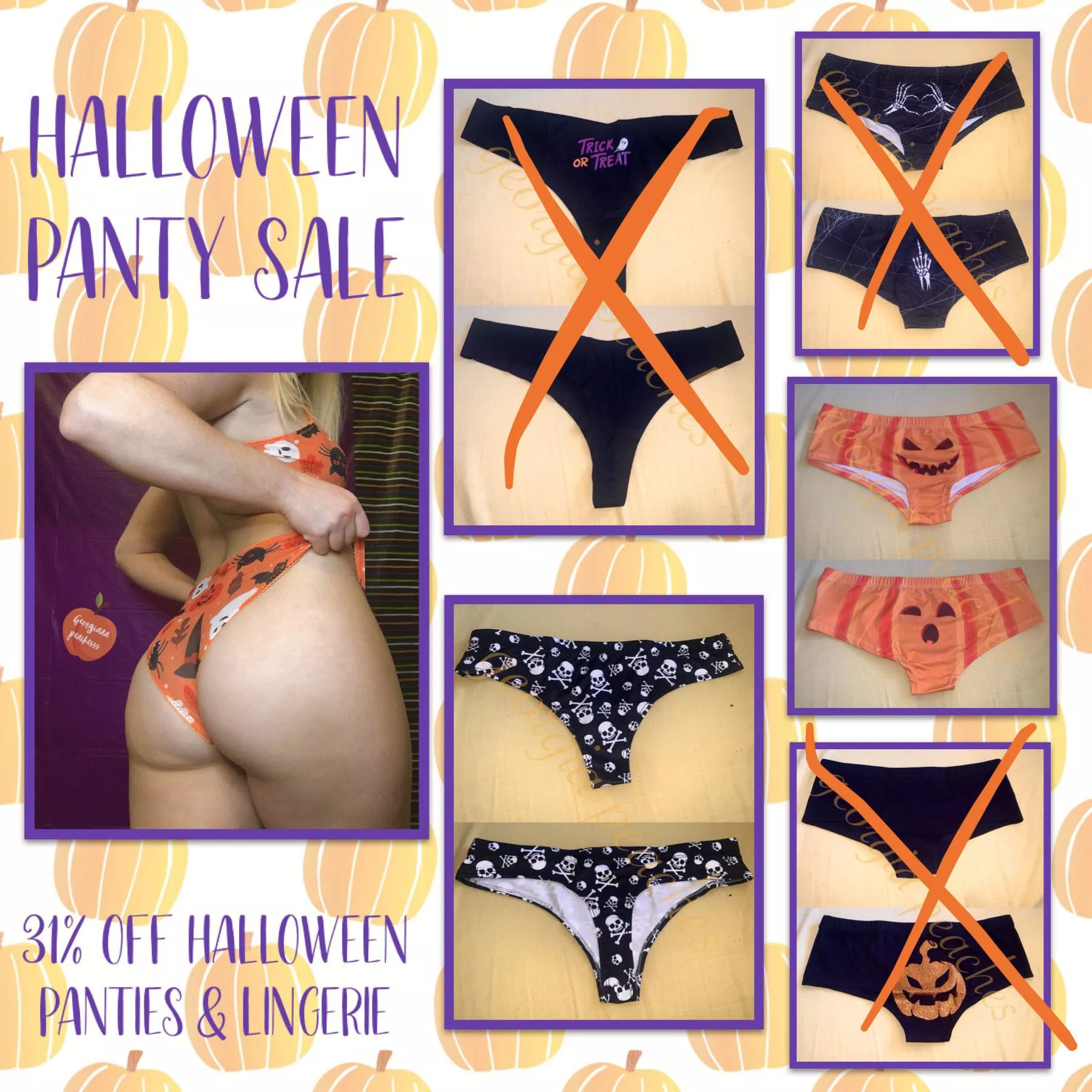 🎃HALLOWEEN SALE🎃 get 31% off any halloween panties or lingerie orders🧡 claim a pair now before they are all gone👻 2 day wear, orgasms each day & 3 pics🔥 other worn items also available🍑 [US] shipping/tracking [PTY] [SELLING] kik: ge