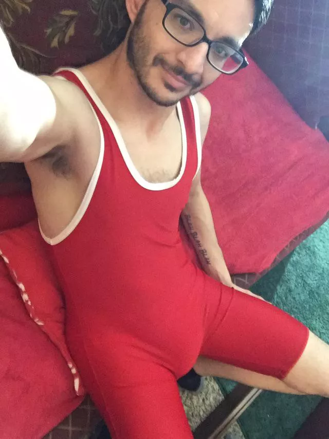 Hanging around at home in my singlet