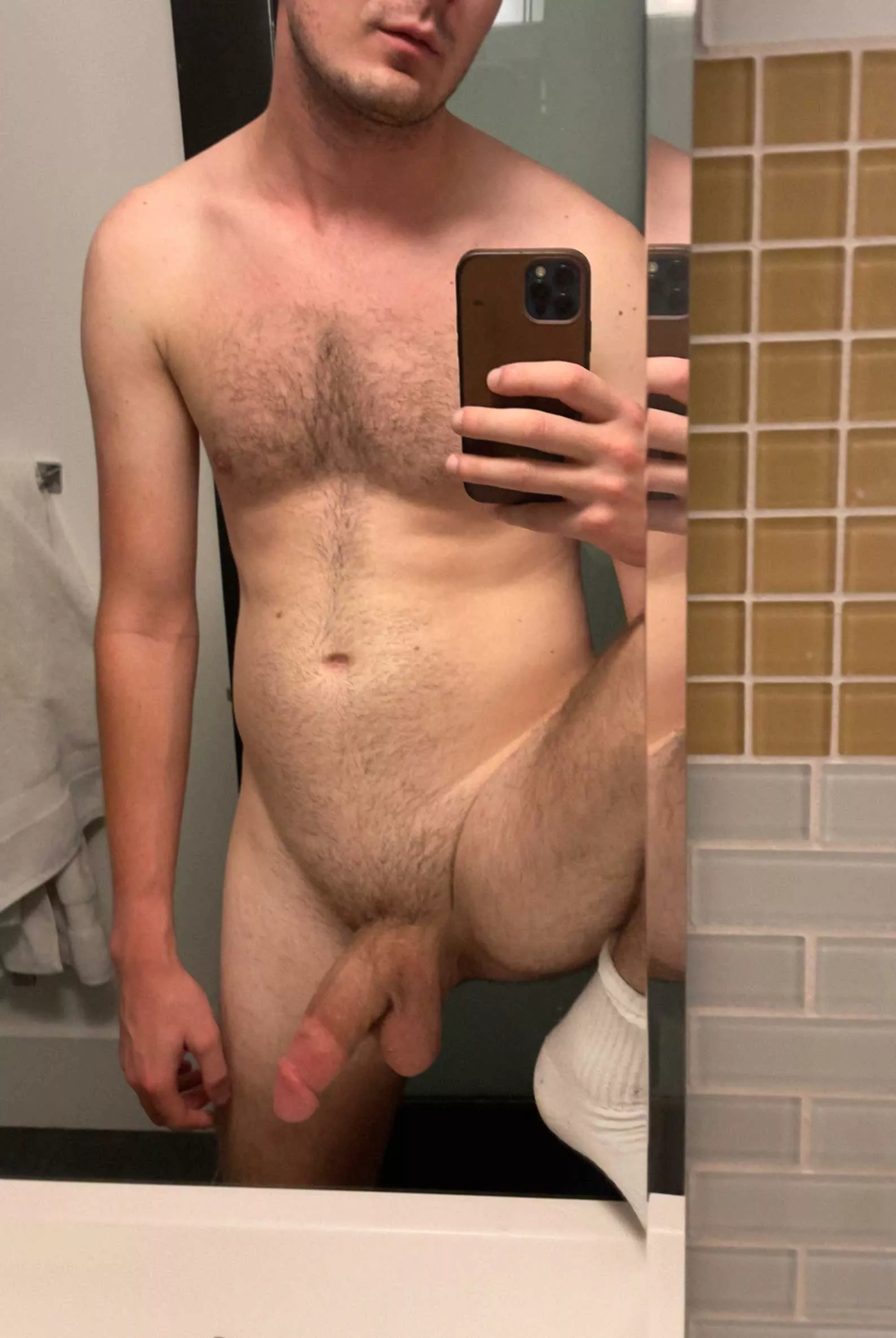 Hanging my soft cock out to dry