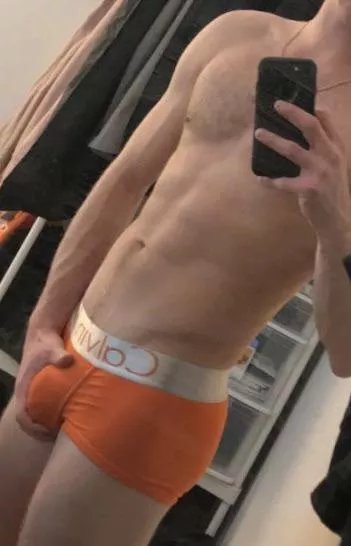 Happy hump day ðŸ†ðŸ˜ you like my orange Calvins?