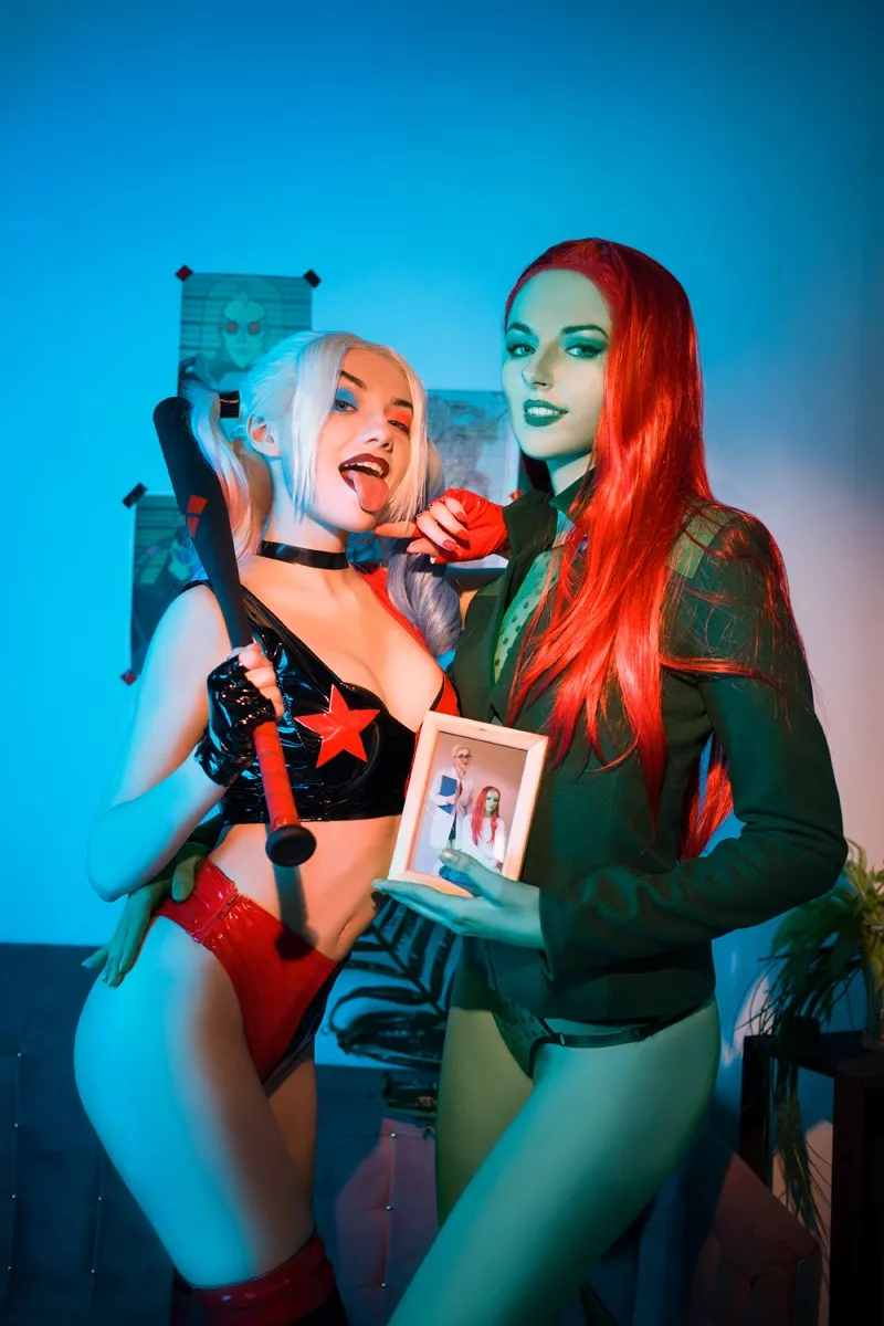 Harleen Quinzel and Poison Ivy [Harley Quinn] - by CarryKey and Truewolfy