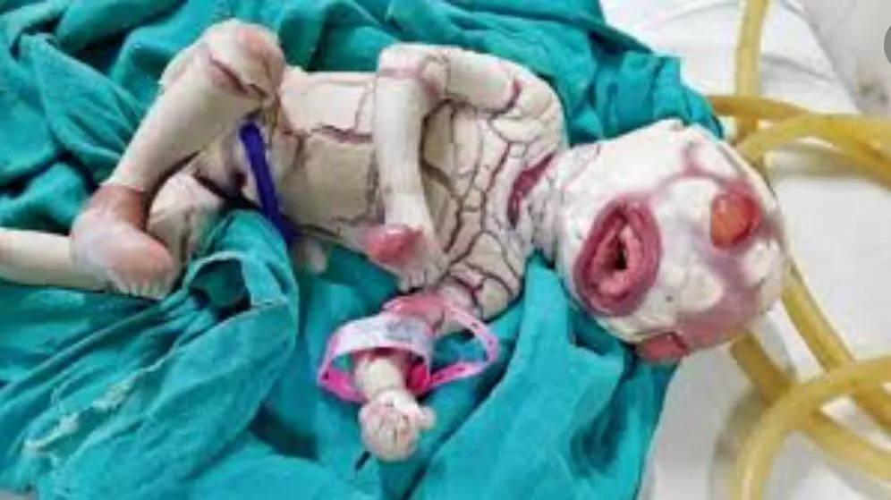 Harlequin ichthyosis in a baby