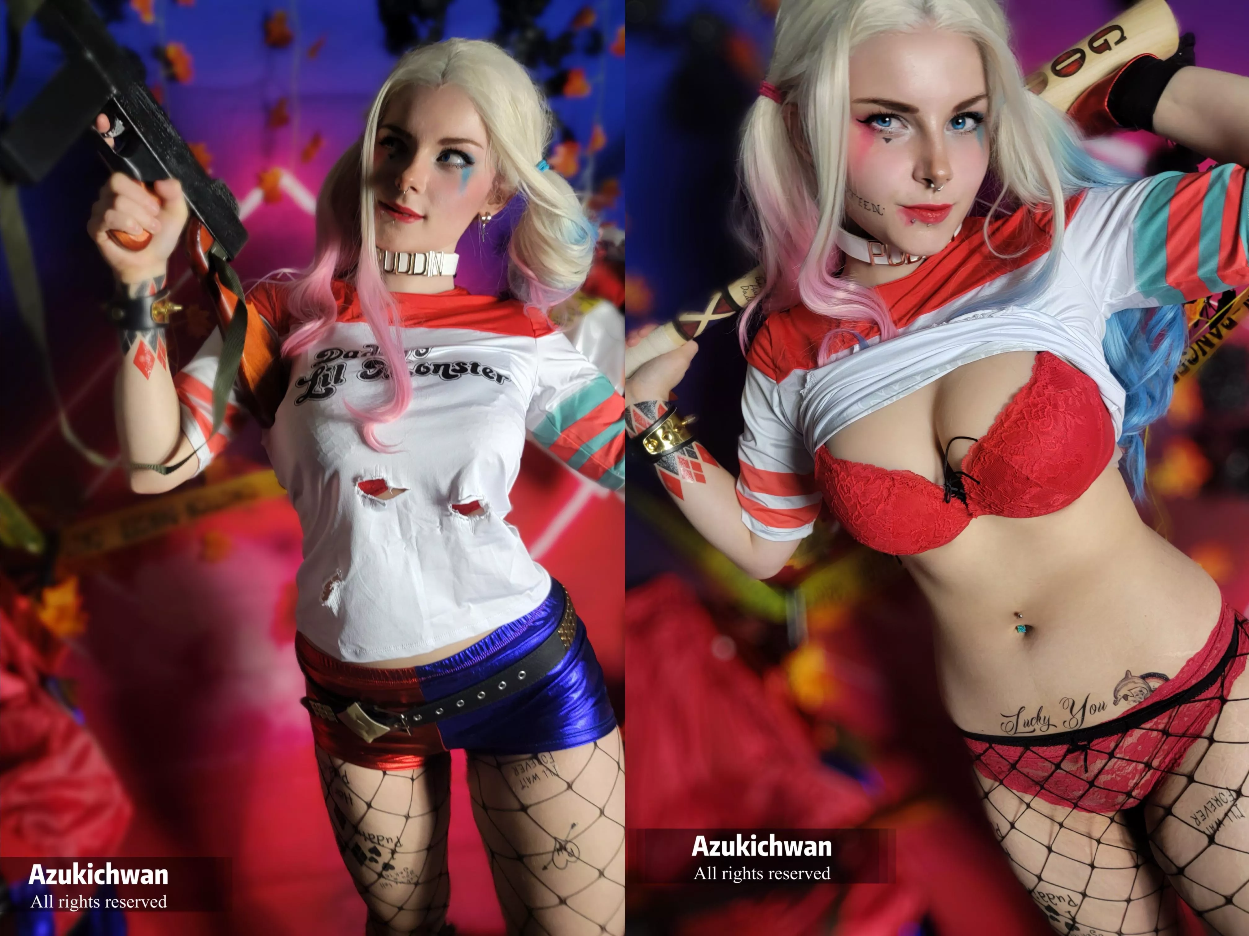 Harley Quinn Lewd Cosplay By Azukichwan