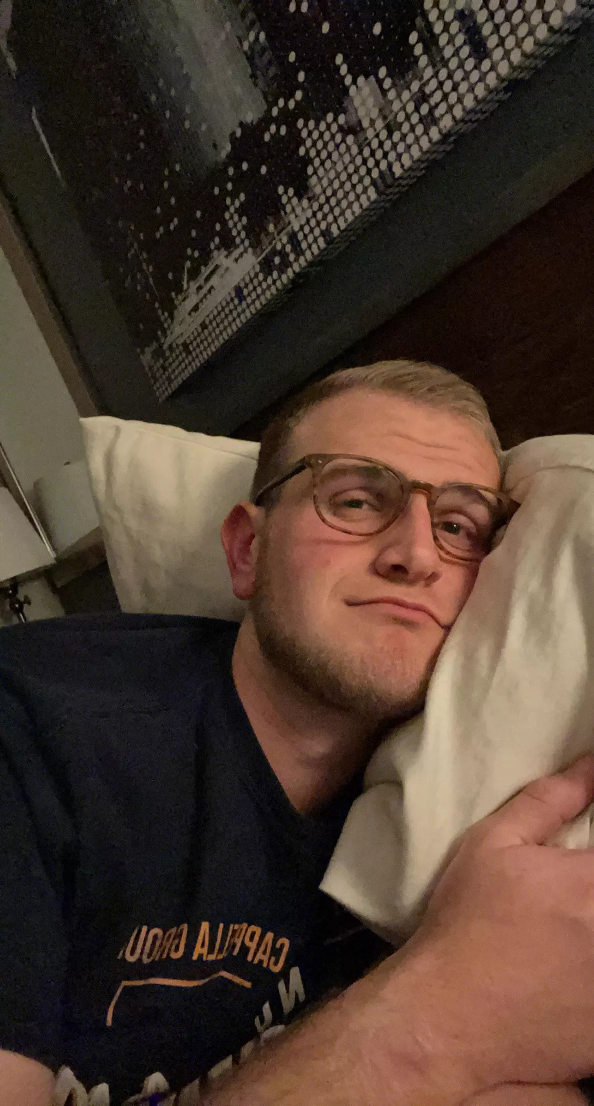 Has anyone found a good way to watch tv in bed with glasses on? Asking for a friend ðŸ˜…