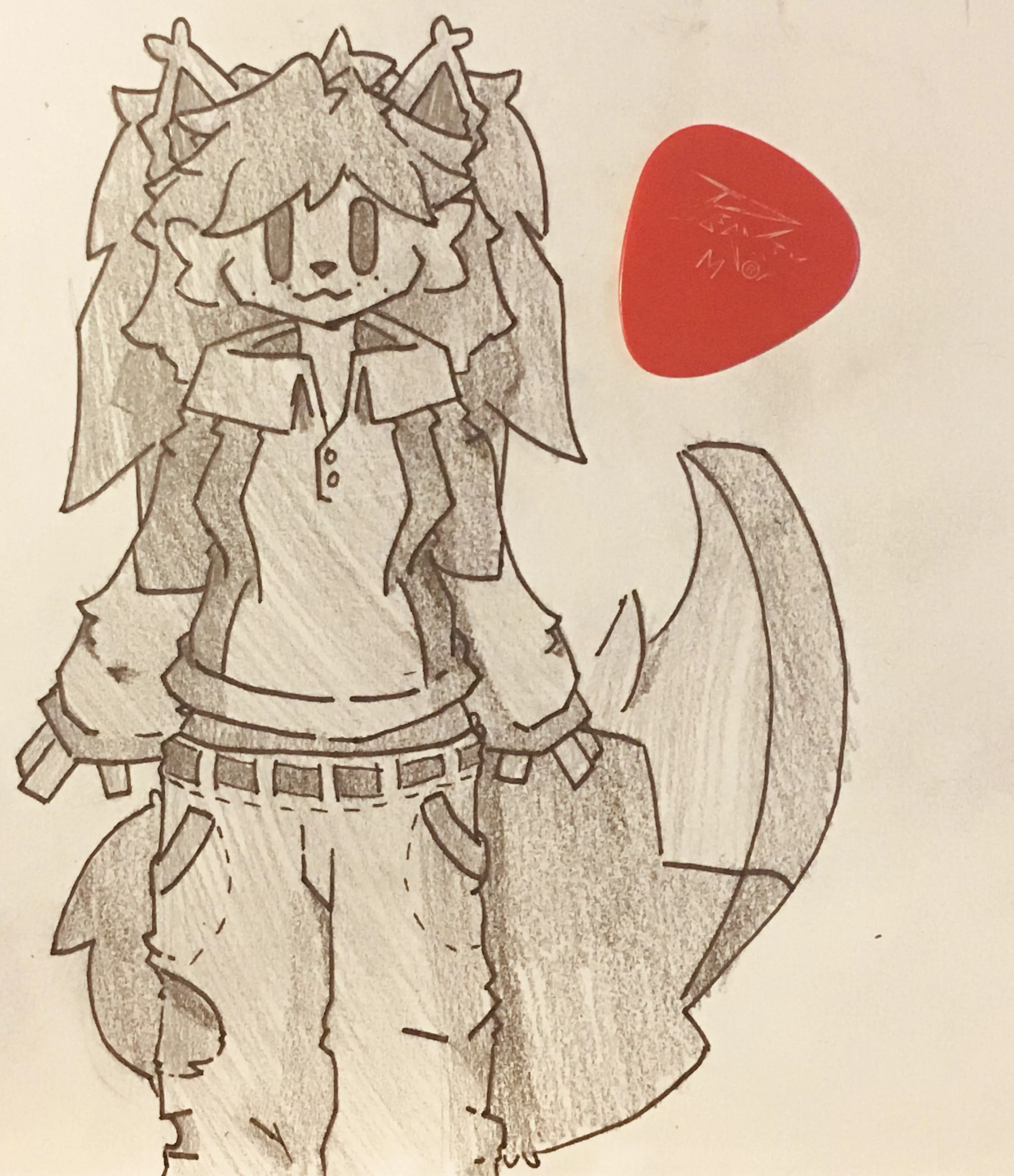 havent done a pencil drawing in a while! [art by me! @mophyuwu on twitter]