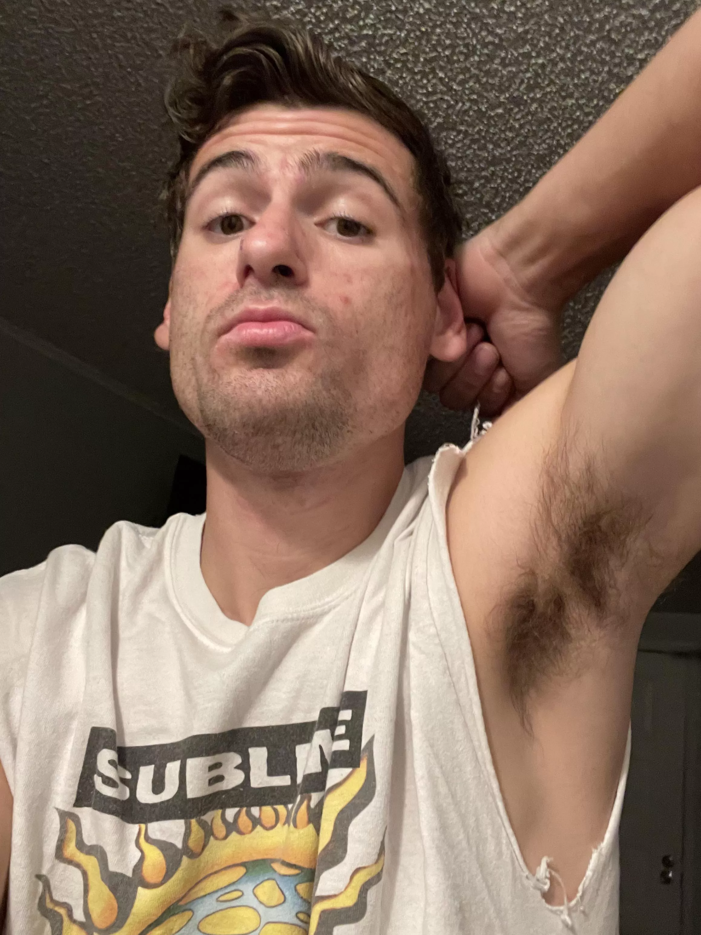 He always likes showing his armpits