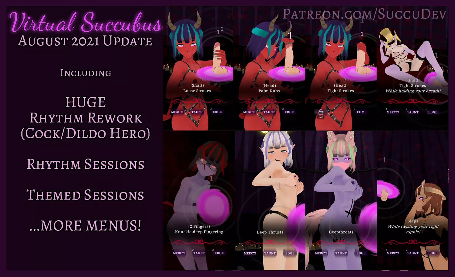 [Hentai Femdom JOI AI] Virtual Succubus 0.20 Is Out! | Huge Rhythm Event Update (Cock/Dildo/CBT Hero) | Rhythm Sessions | Themed Sessions | Web/PC/Android Demos Available!