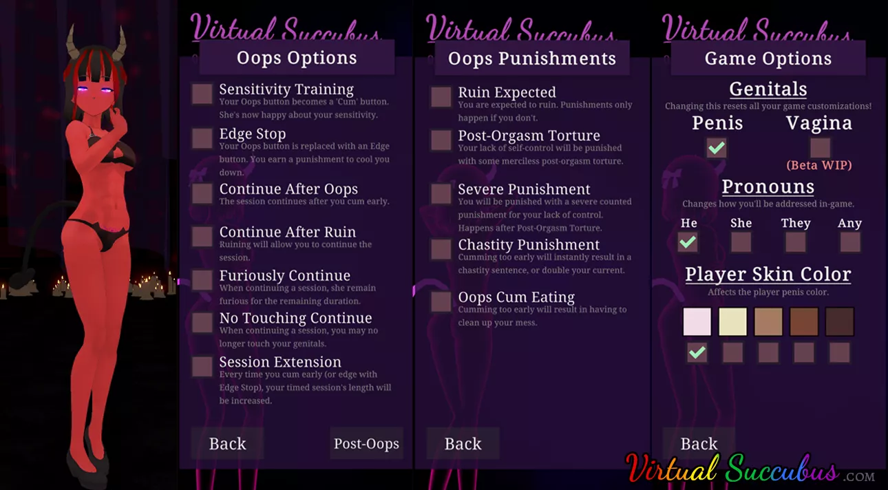 [Hentai Femdom JOI AI w/ Futa] Virtual Succubus 0.18 Released! | Post-Cum Customization | Pronoun Selection | Support for Vaginas | New Session Types | Web/PC/Android Demo Available!