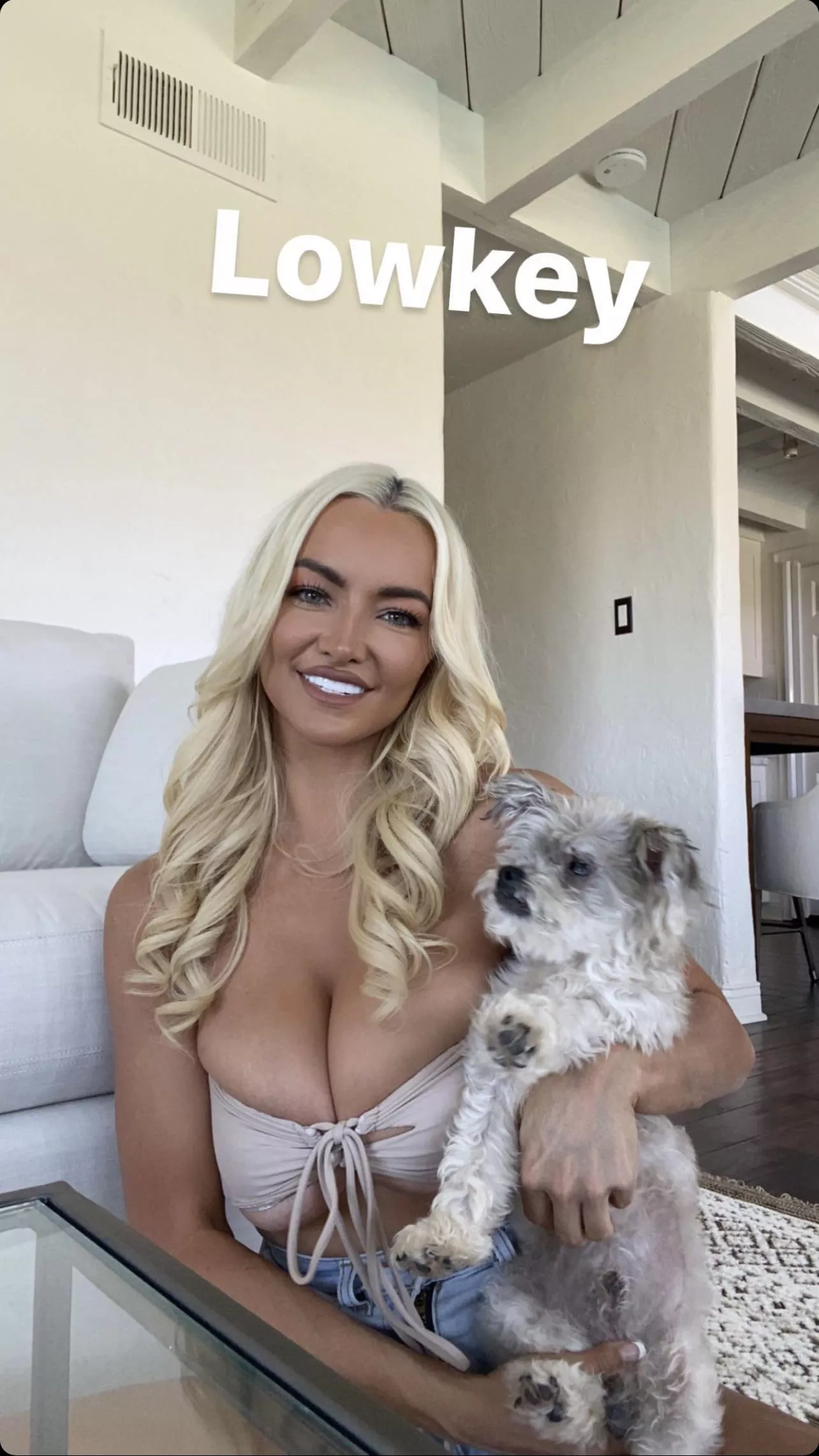 Her boobs almost as big as the dog’s body 😅 jeez!