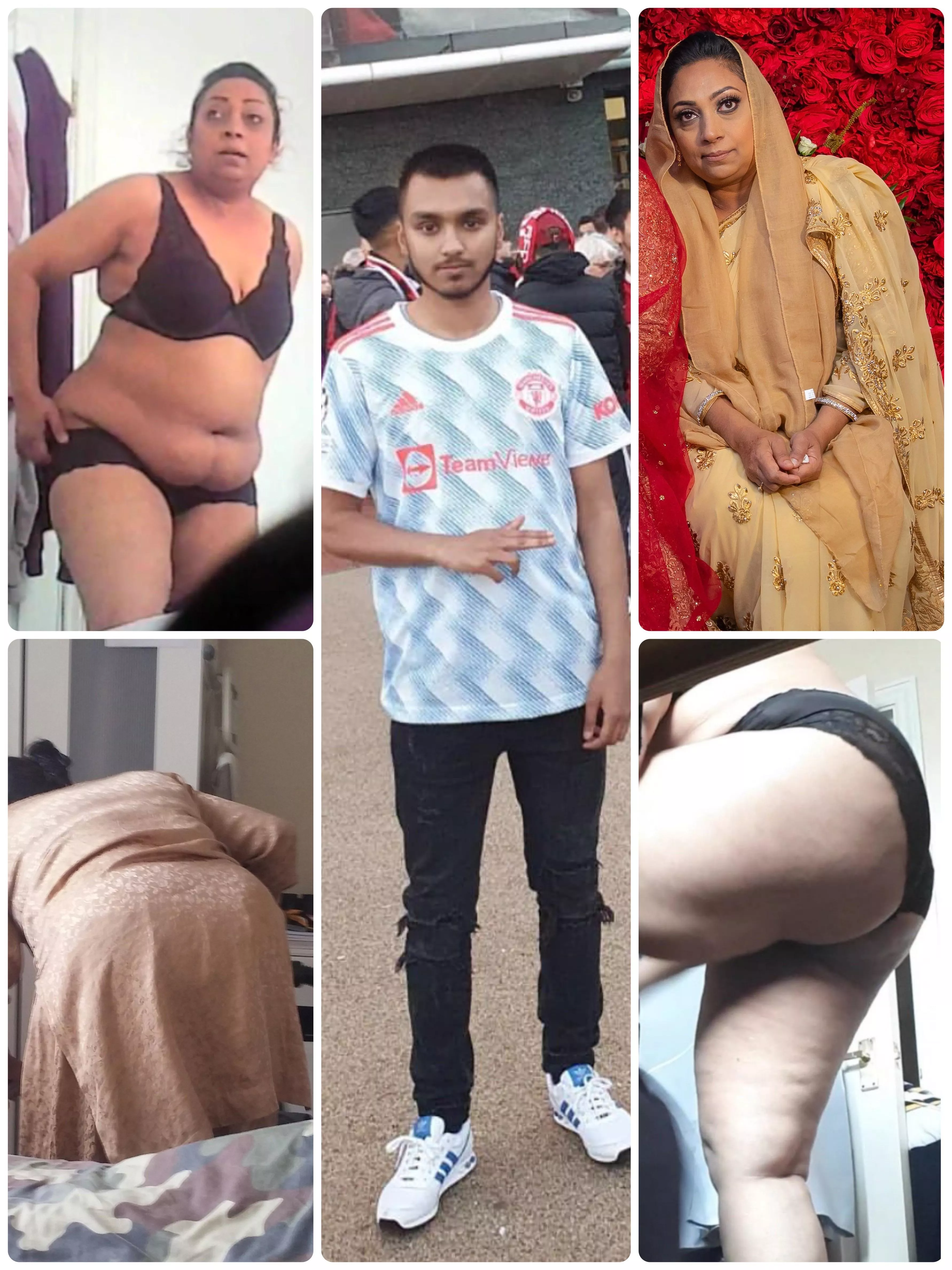 Heres a collage of my Bangladeshi mom and my best friend in the centre. Id be so humiliated if i ever saw him fucking my mom, but it also turns me on so much too . Ki @ sambona1066