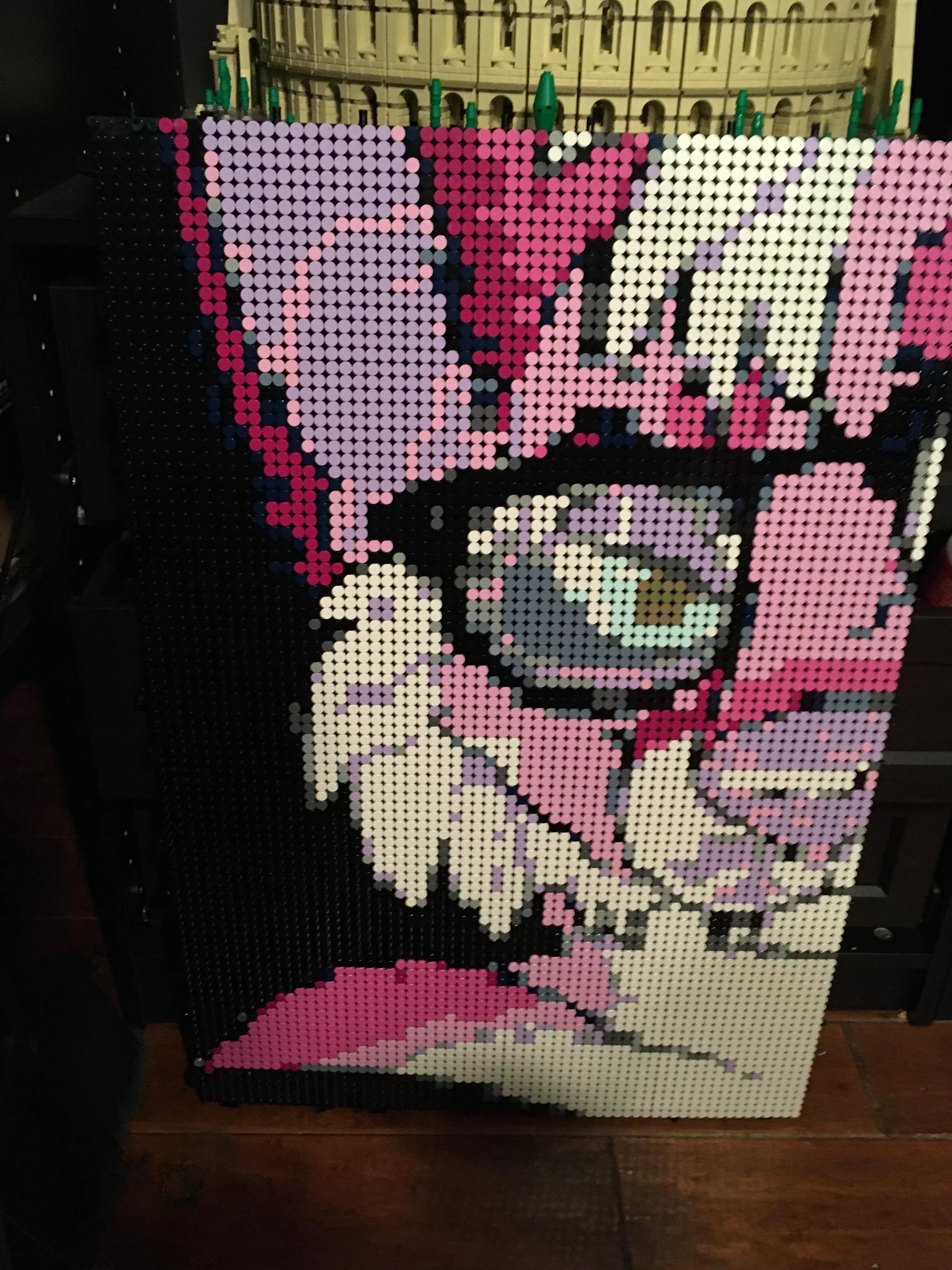 here's half of my Lego mosaic of my fursona Haven!