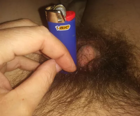 Here's my little guy almost all the way soft compared to a big Bic lighter...