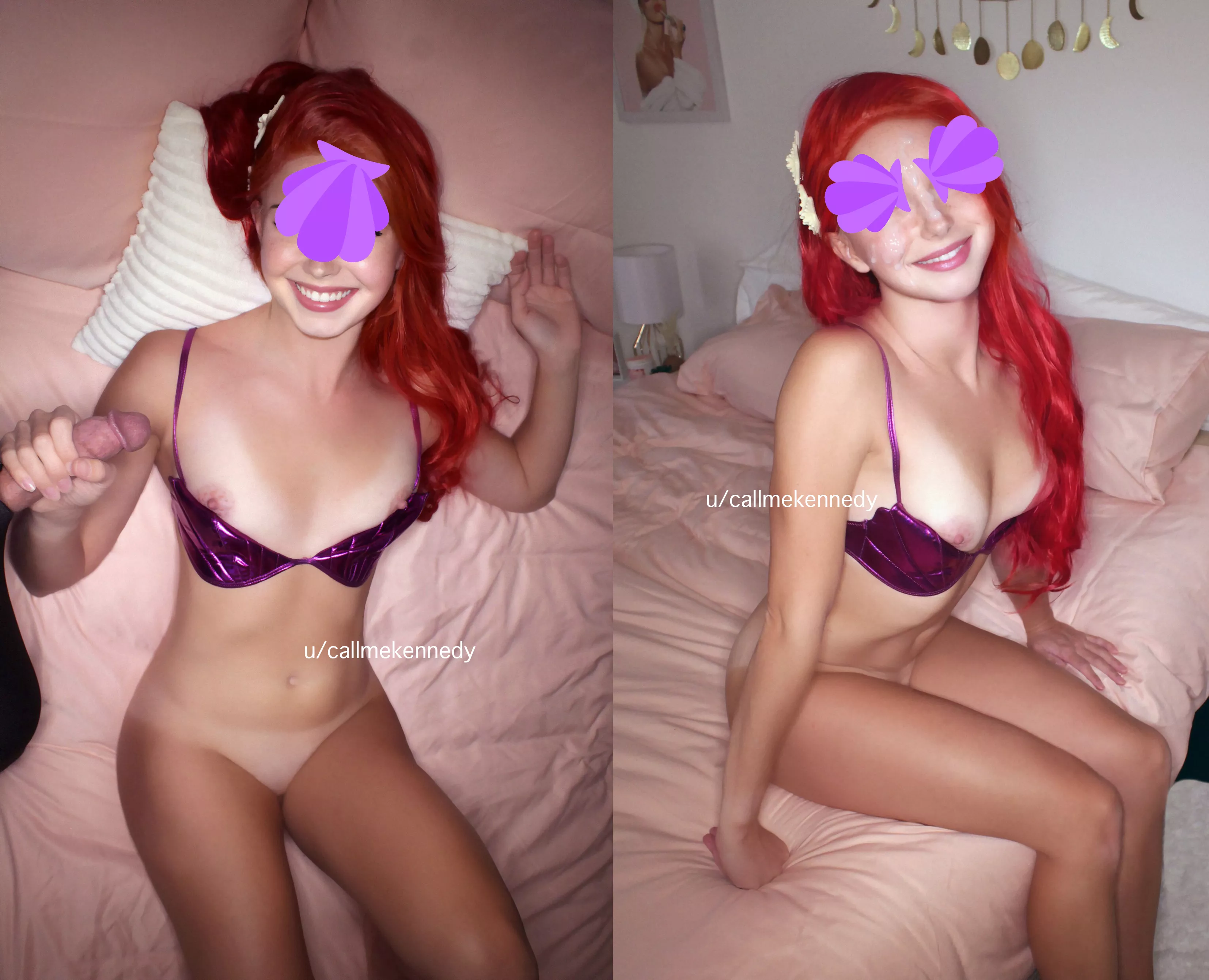 hi i'm kennedy and i'm 19 yrs old. on weekends, i like to dress up as different characters & let my friend cum on my face. here is me before & after last Friday's facial. Question for u: do u think you could deliver a bigger load?