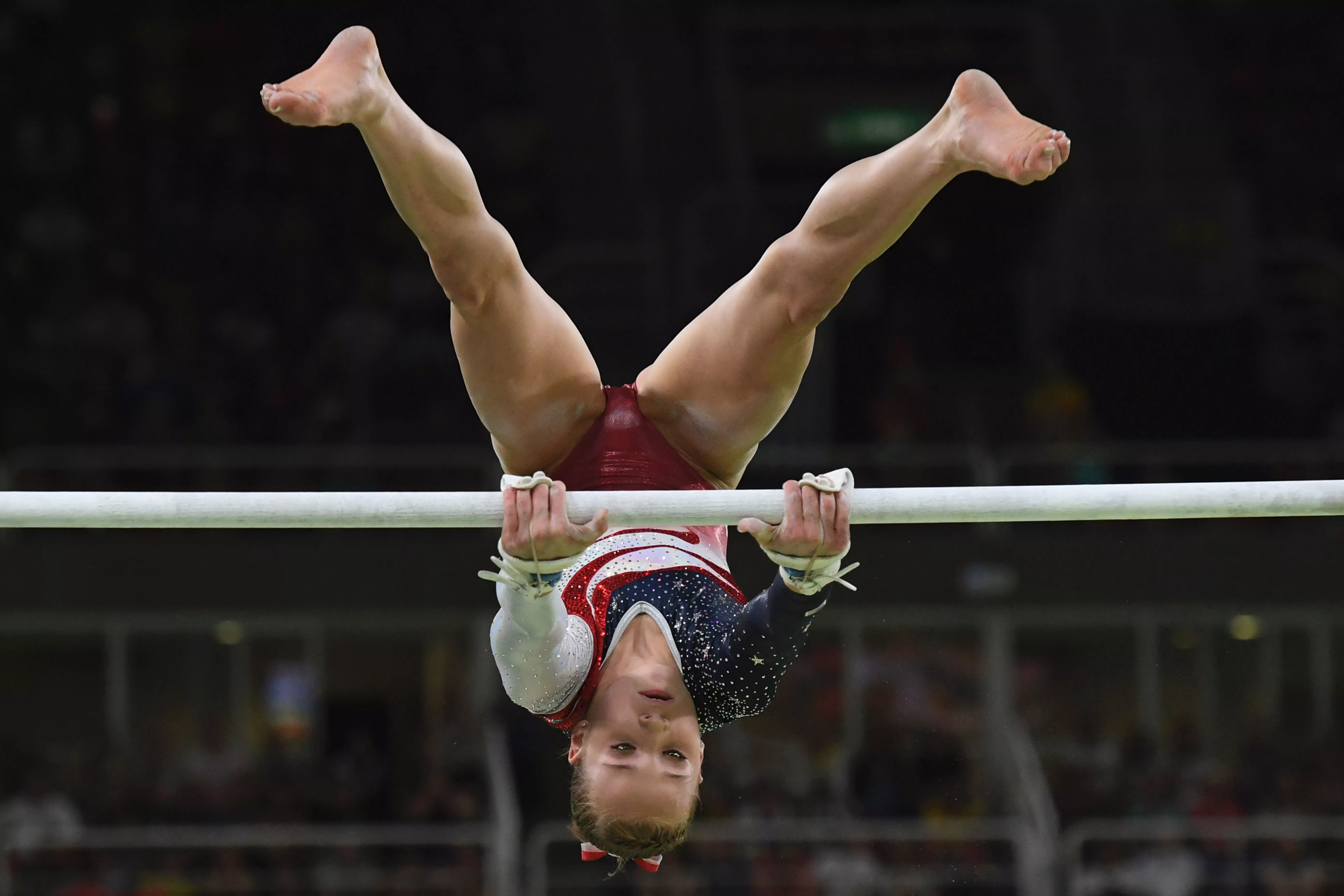 High resolution photo of Madison Kocian during the uneven bars at the 2016 Olympic Games